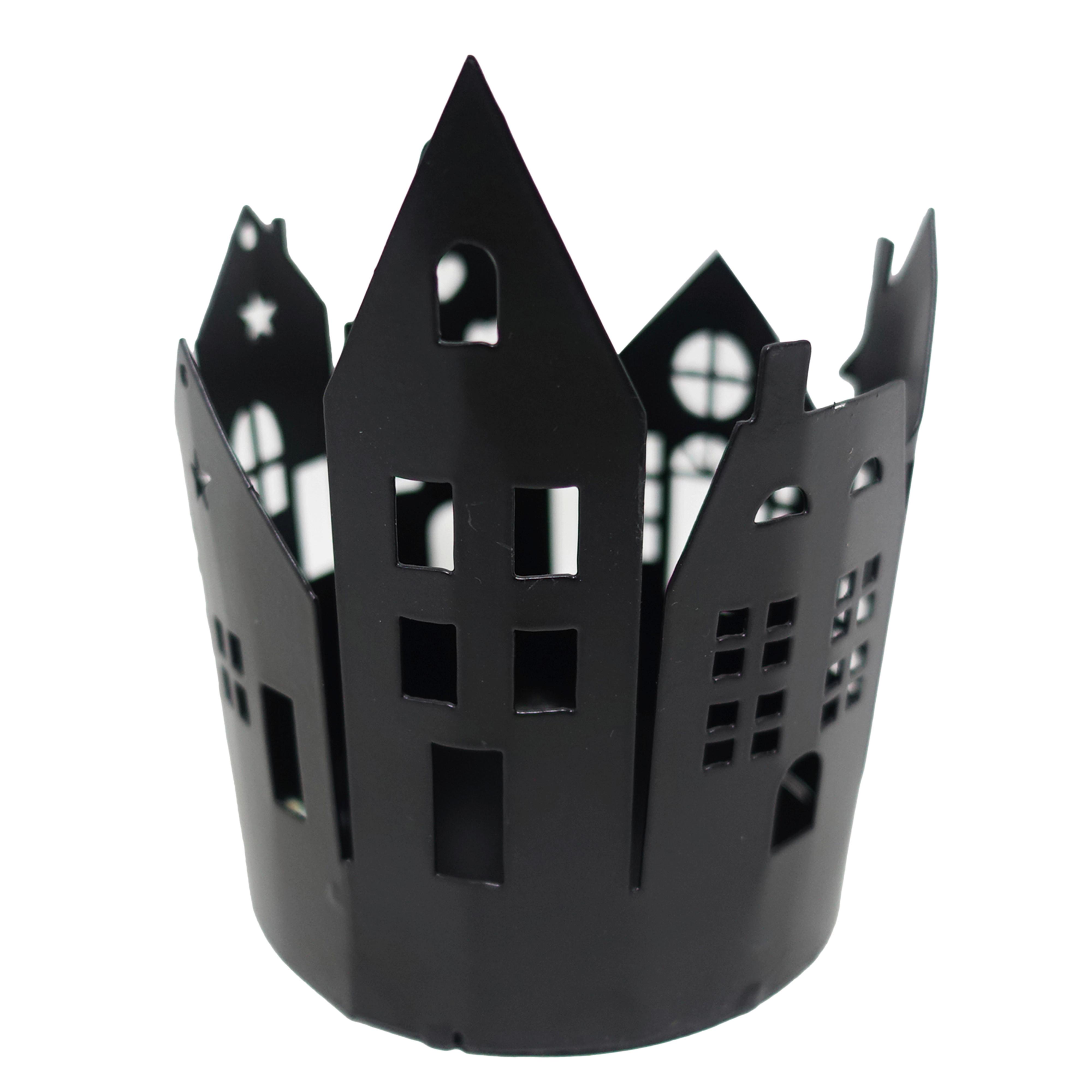 Kerzenhalter Trixi Schwarz - Schwarz, Konventionell, Metall (9,5/12,5cm) - Modern Living