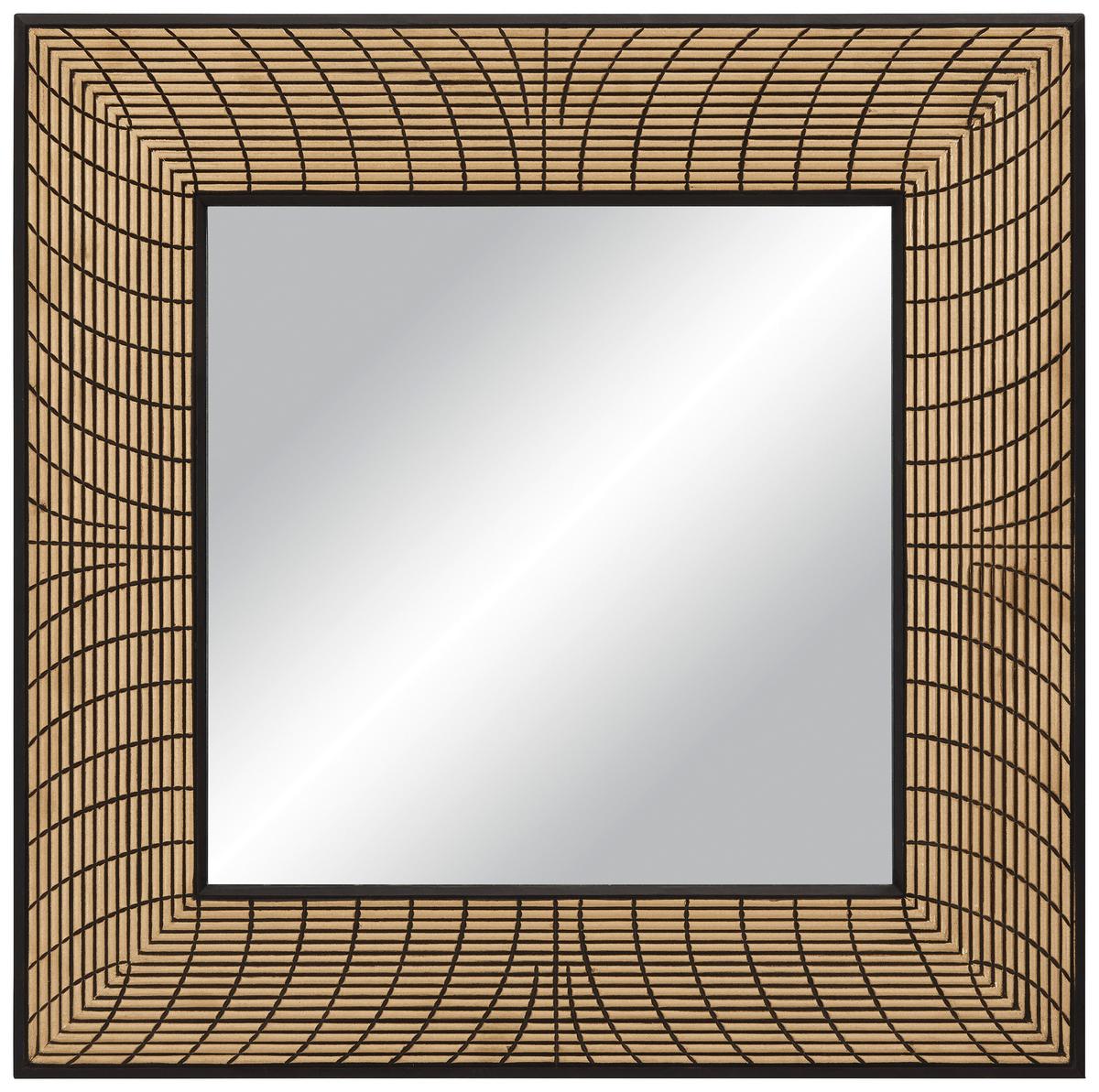 WANDSPIEGEL DELIA -TREND- - Goldfarben/Schwarz, Modern, Holzwerkstoff (90/90/1,5cm) - Premium Living