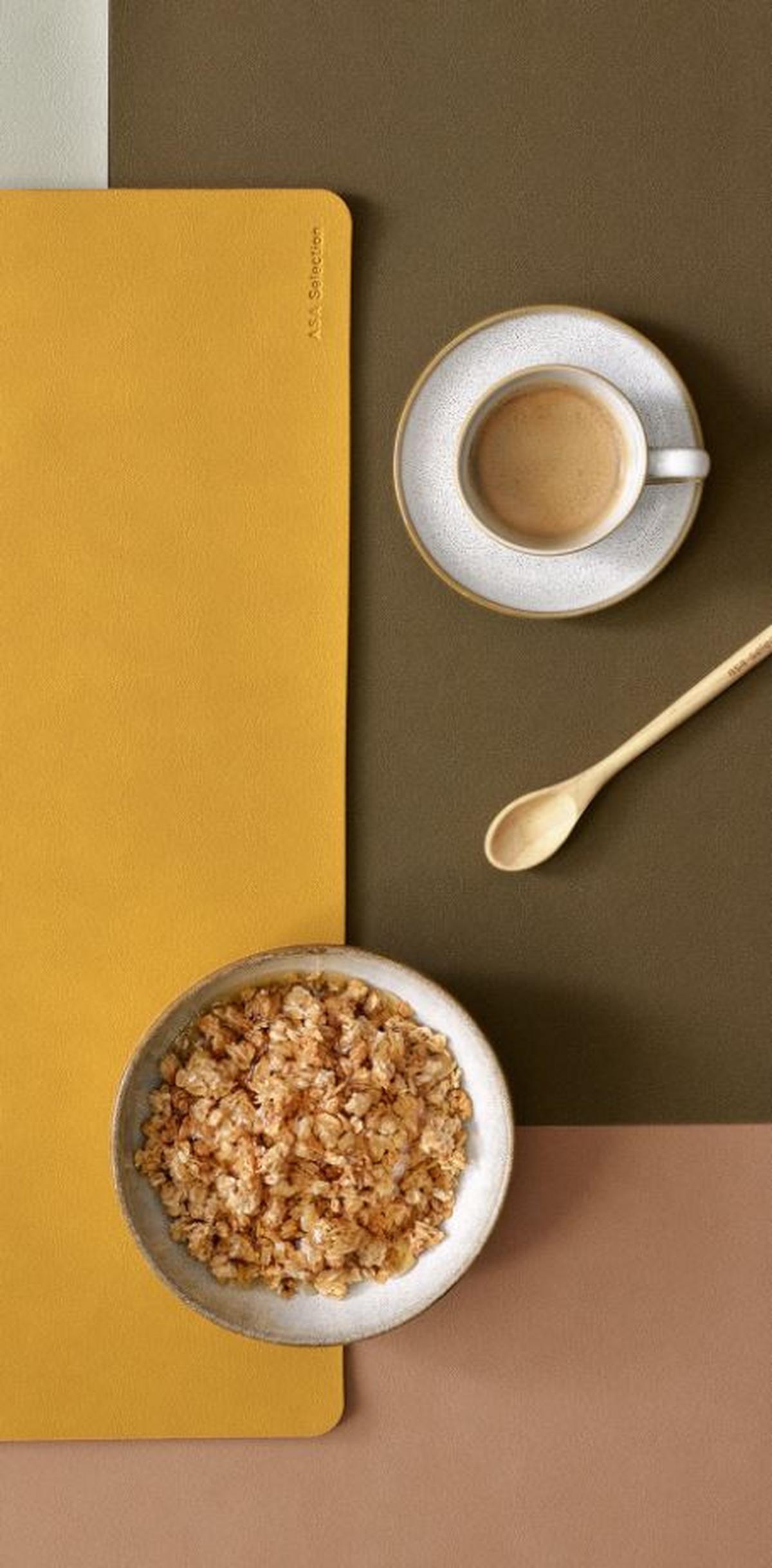 MATA STOŁOWA SOFT LEATHER CHARCOAL - czarny, Design, tworzywo sztuczne (46/33cm) - ASA