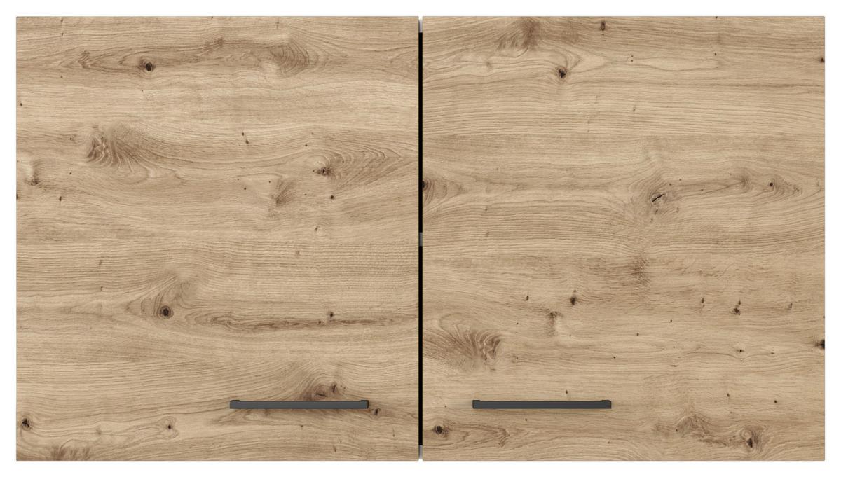 Küchenoberschrank Cara ca. 100x55x32 cm Eiche Artisan - Schwarz/Eiche Artisan, KONVENTIONELL, Holzwerkstoff/Metall (100/54,8/32cm) - FlexWell