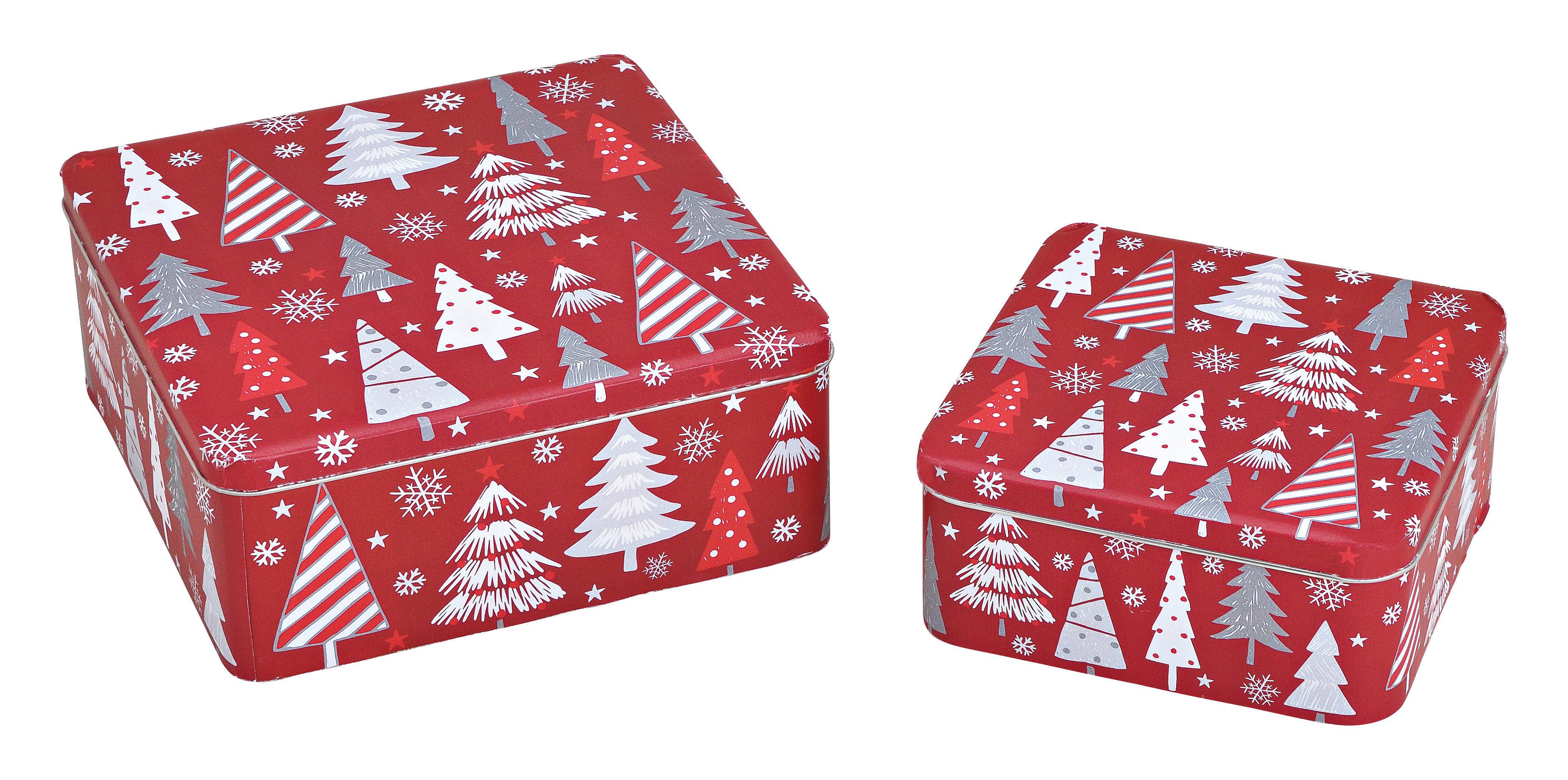 ZESTAW PUSZEK NA CIASTKA 10027451 - czerwony, Konventionell, metal (19/8/19cm) - X-Mas