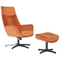 ZESTAW FOTELI RELAKSACYJNYCH SVENJA    -HOM IN- - ciemnopomarańczowy/czarny, Design, metal/tkanina (74/108/84cm) - Hom`in