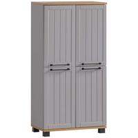 Visoka Komoda Jelda, Platinasta Barva, Barva Hrasta - platinaste barve/črna, Moderno, kovina/umetna masa (59,8/116,9/32,6cm) - Stylife