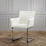 Stuhl Vanessa - Chromfarben/Weiß, MODERN, Holz/Textil (62,5/87/56cm) - Modern Living