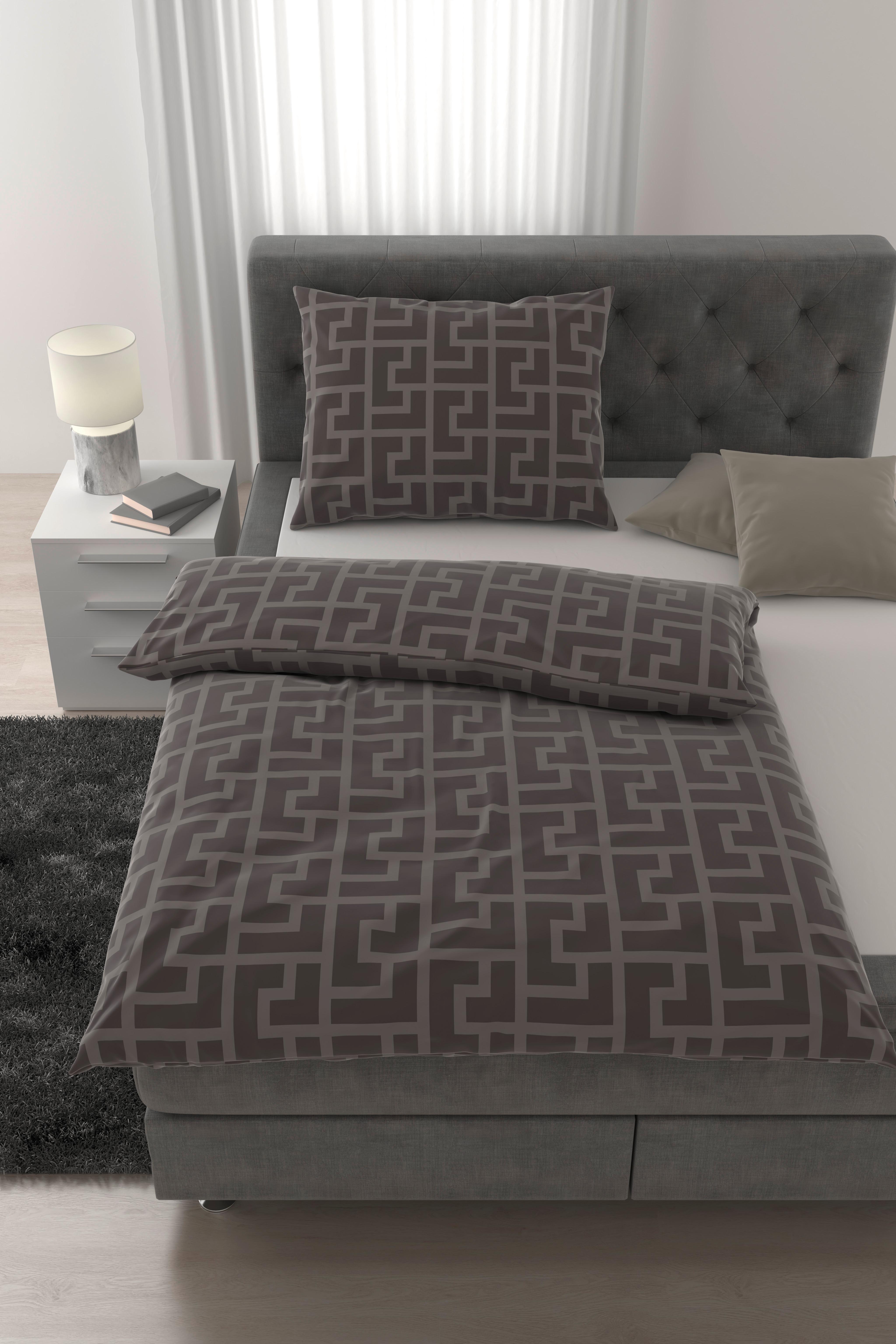 Lenjerie de pat MÄANDER Premium cca. 50x70/140x200cm - gri-maro, Romantik / Landhaus, textil (140/200cm) - Mömax