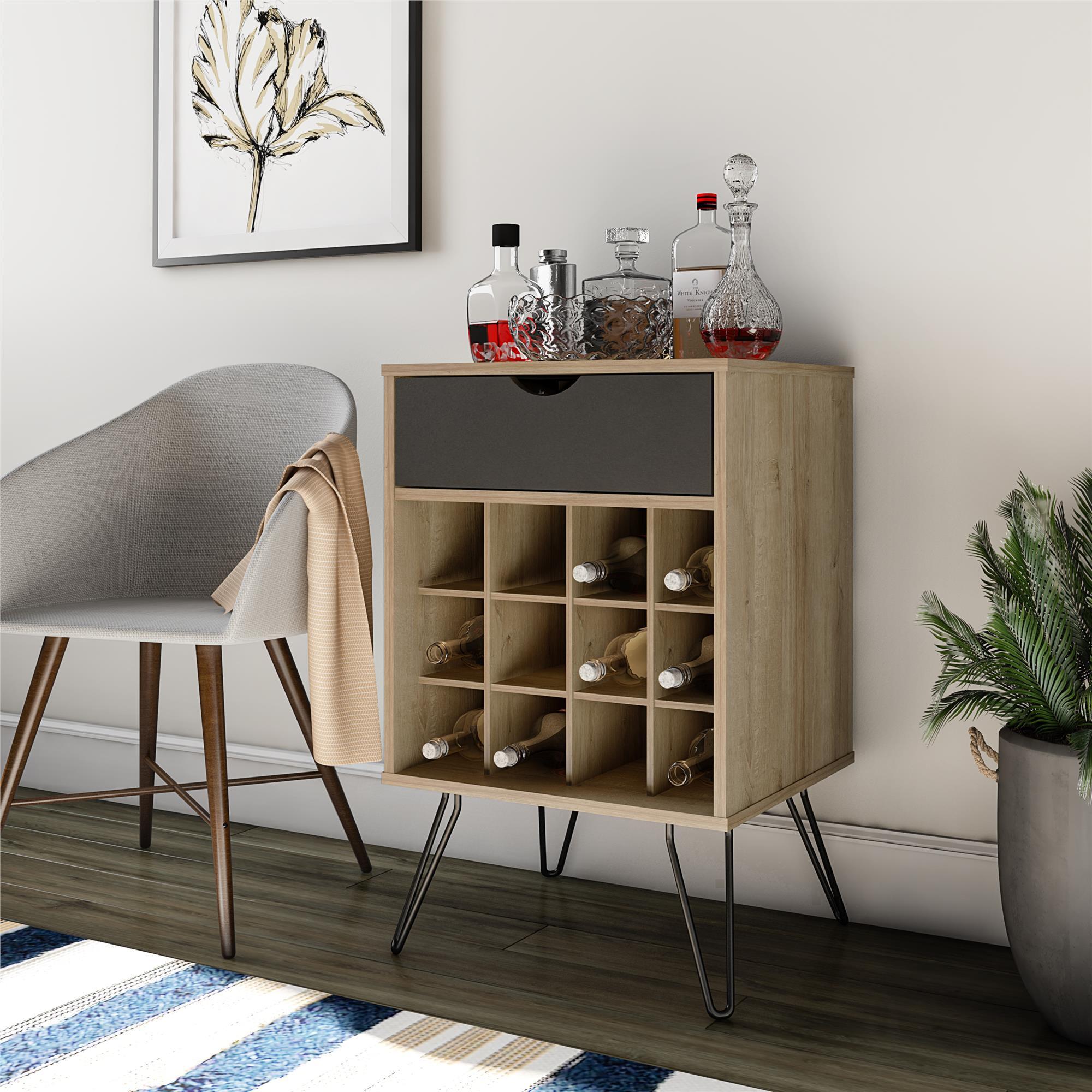Weinregal Concord Braun ca. 51x80x45cm - Eichefarben/Schwarz, Design, Holzwerkstoff/Metall (51/80/45cm) - MID.YOU