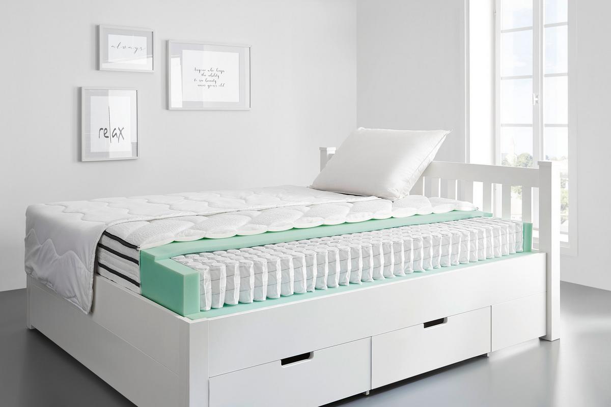 Taschenfederkernmatratze ca. 90x200cm - Weiss, Textil (90/200cm) - Sembella