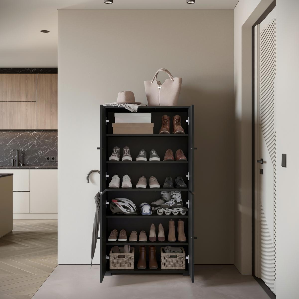 Omara Za Čevlje Dino, Črna - črna, Basics, kovina/umetna masa (70/131/33cm) - P & B