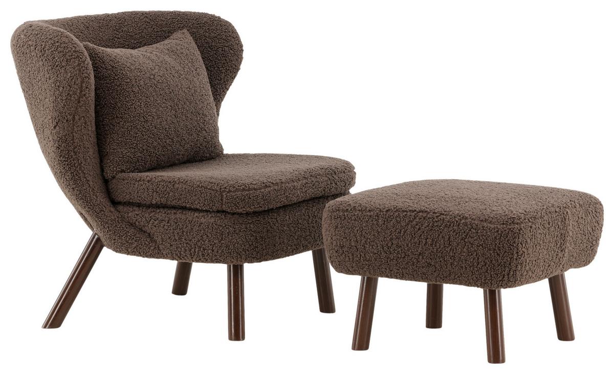 SESSELSET RYXÖ - Braun, Design, Textil/Metall (60,5/80/85cm) - Livetastic