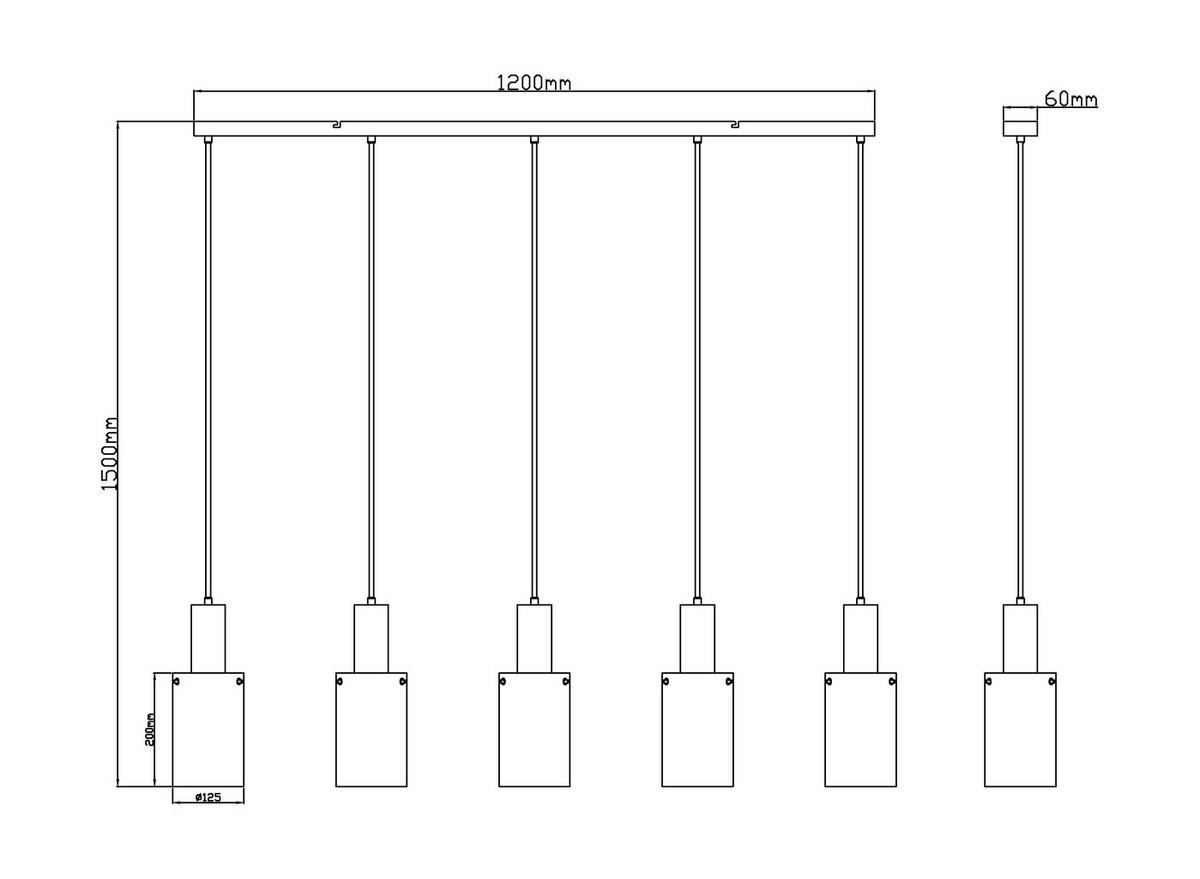 LAMPA WISZĄCA GREITH II - czarny, Design, tworzywo sztuczne/metal (120/12,5/150cm) - Novel