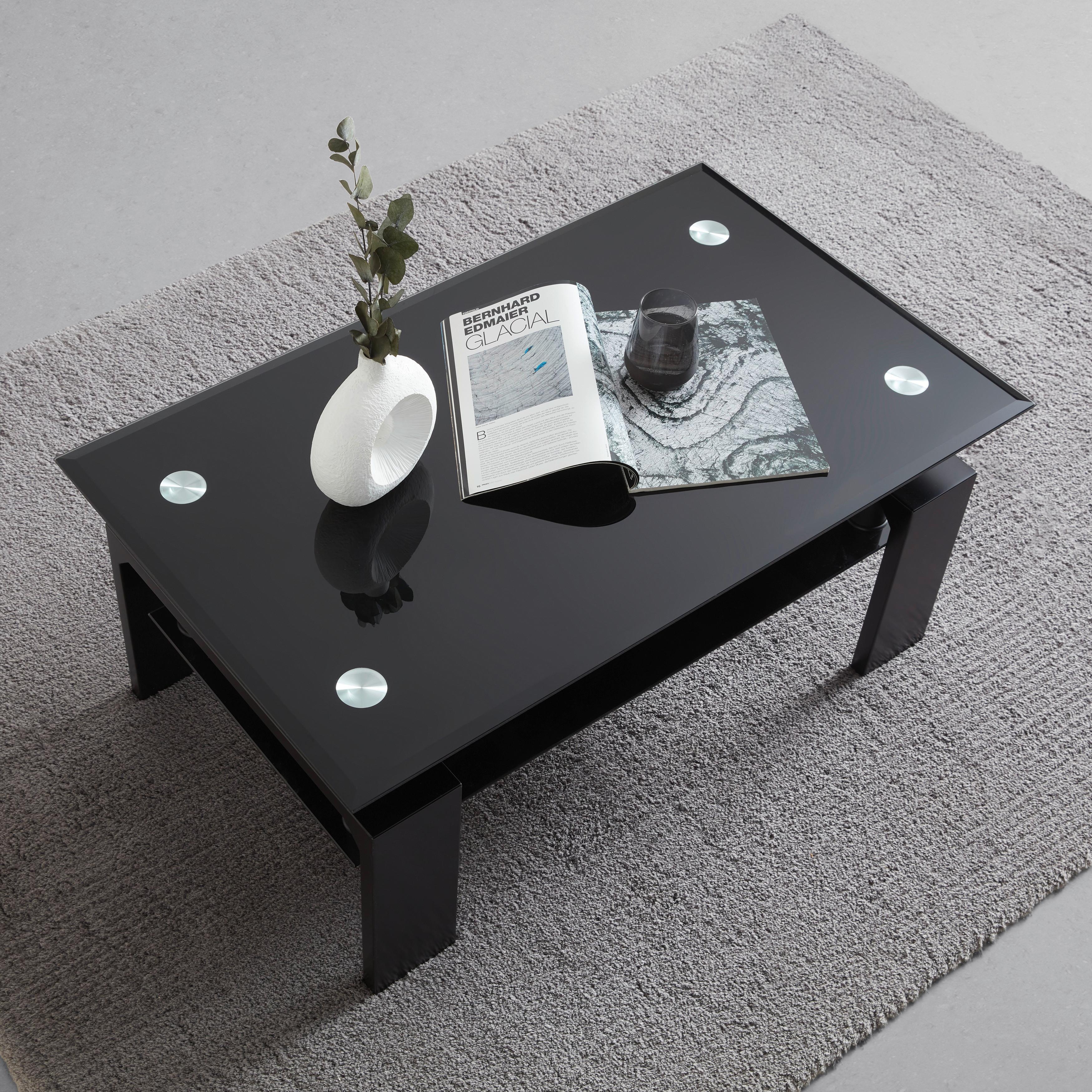 Couchtisch Intro Schwarz - Schwarz, MODERN, Glas/Holzwerkstoff (100/60/45cm) - Mömax