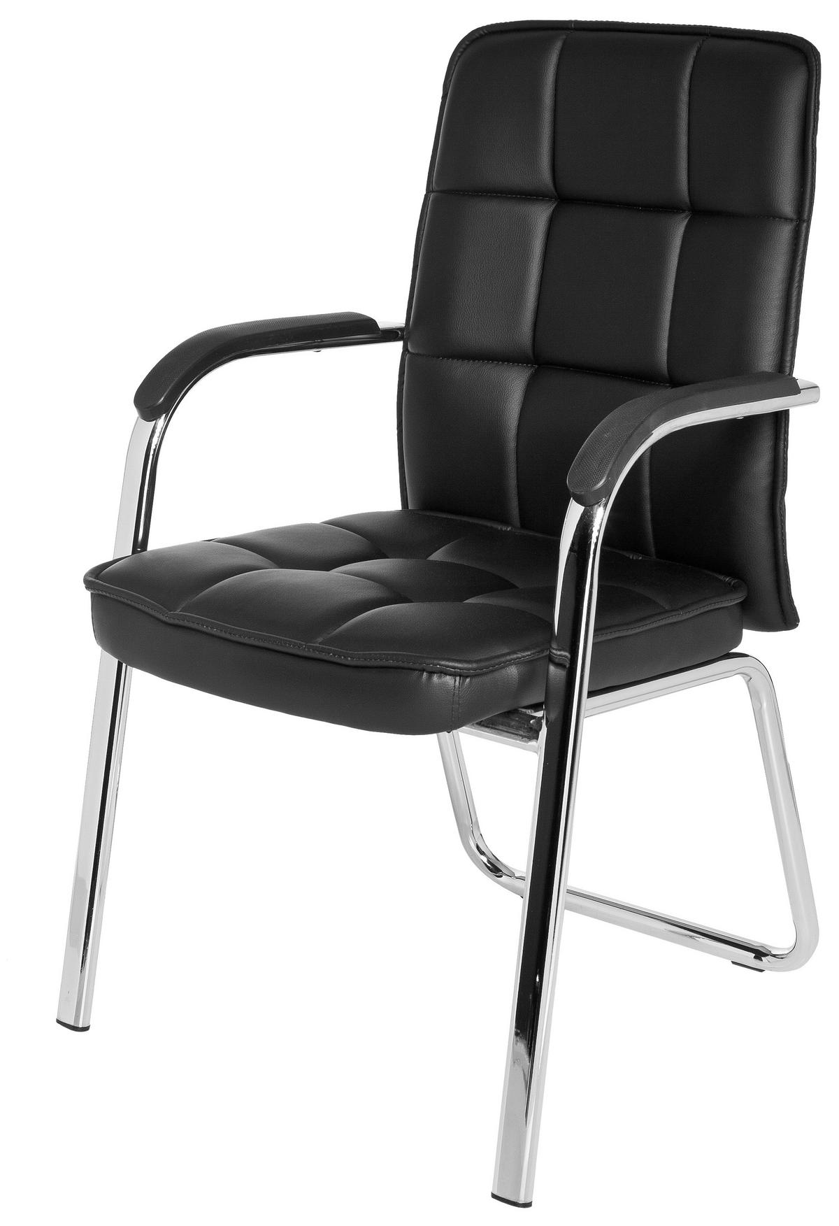 Konferenčni Stol Borne, Črna - barve kroma/črna, Moderno, kovina/tekstil (54/93/44cm) - MID.YOU