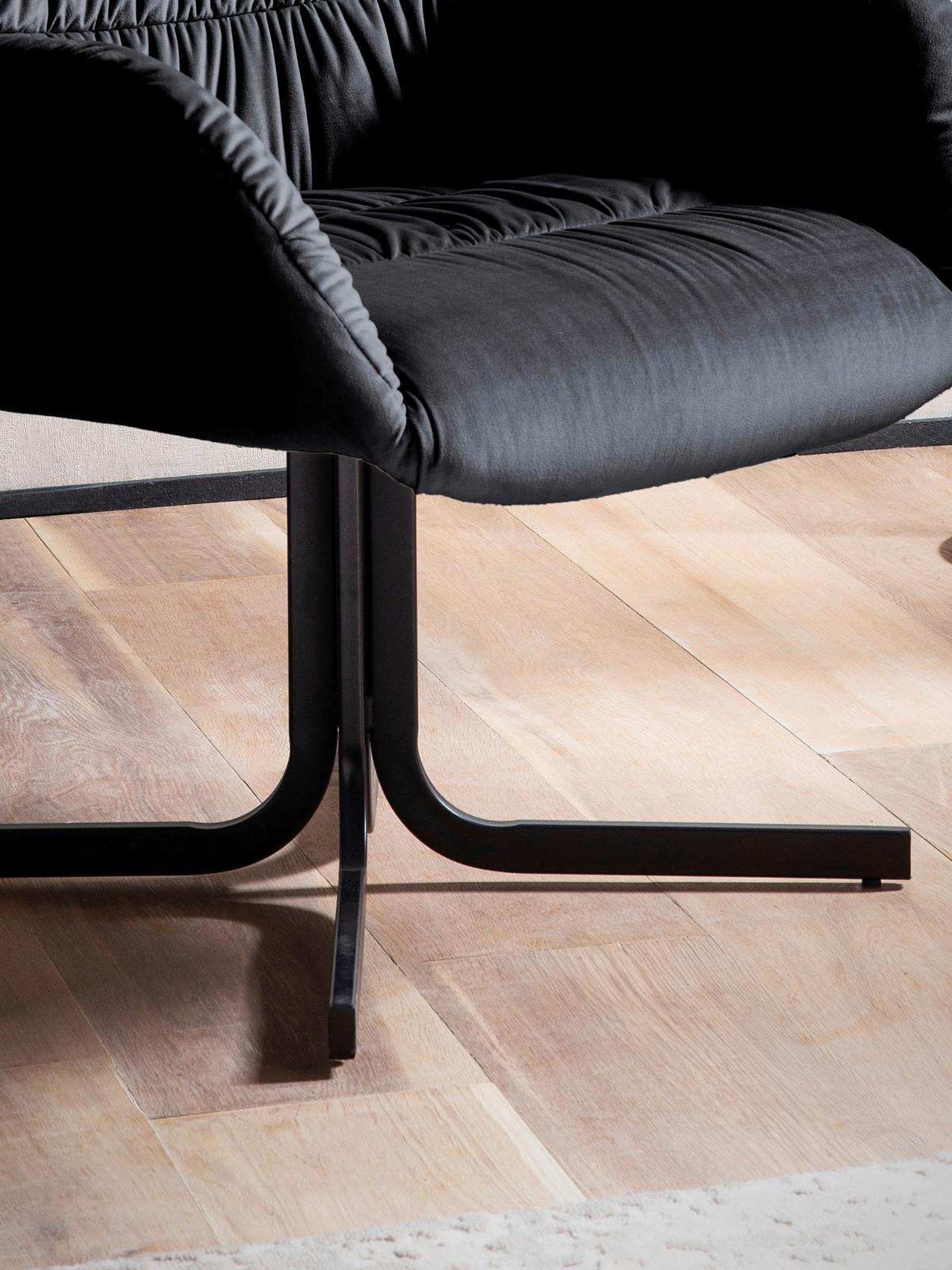 SESSEL WL6.953 - Schwarz, Design, Textil/Metall (64/74/68cm) - Livetastic