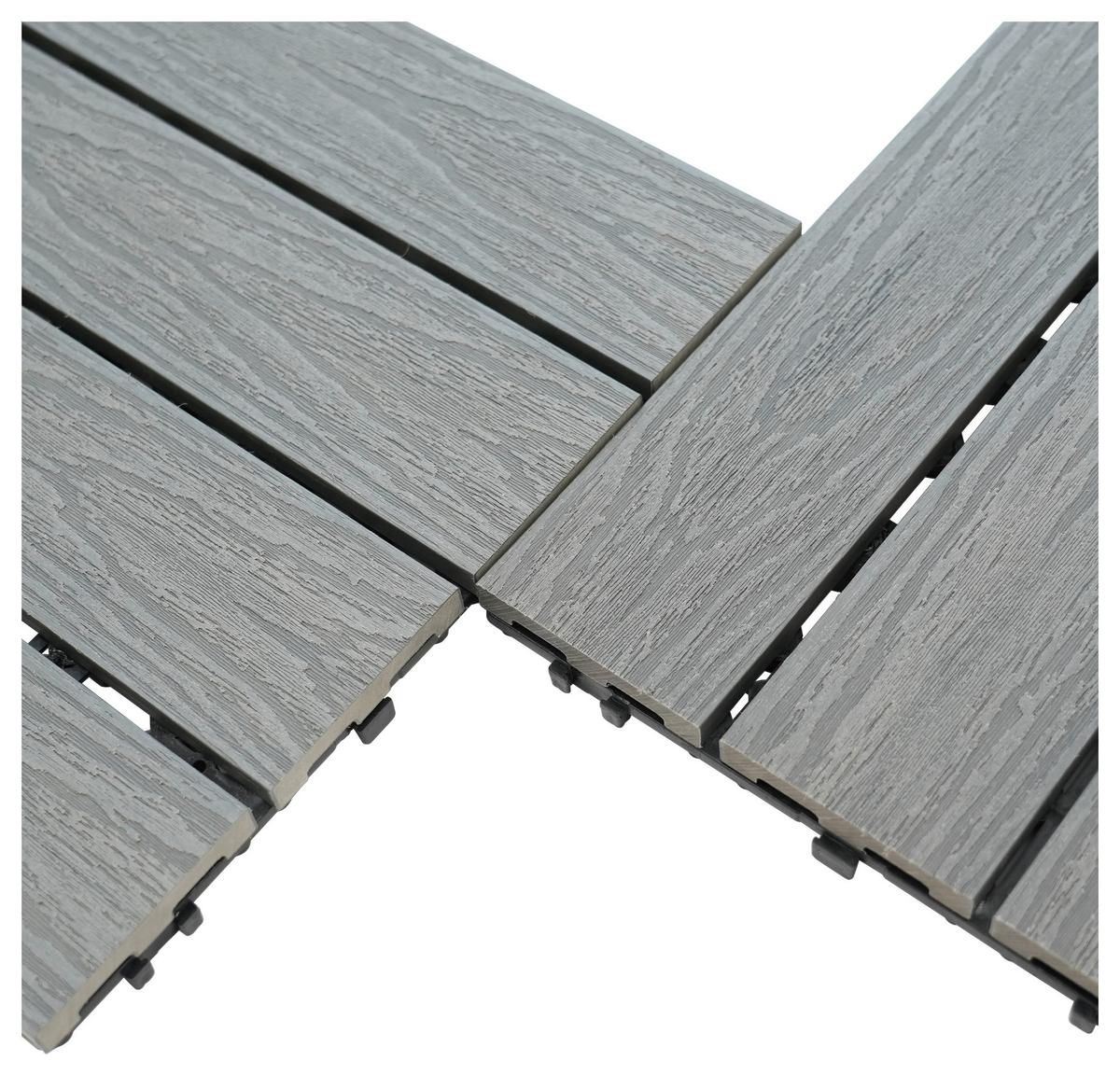 PŁYTKA TARASOWA PREMIUM 6-CZĘŚCIOWY - szary, Konventionell, materiał drewnopochodny (30/60/2,1cm) - Ambia Garden