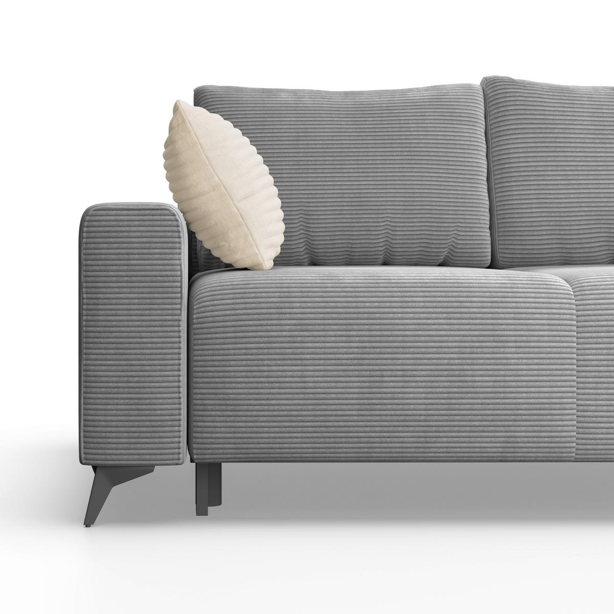 Kutna Garnitura Viktor - siva/crna, Moderno, tekstil/metal (270/212cm)