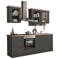 Blok Kuhinja Jasmin - hrast Artisan/antracit, Moderno, drvni materijal/metal (235/228/60cm)