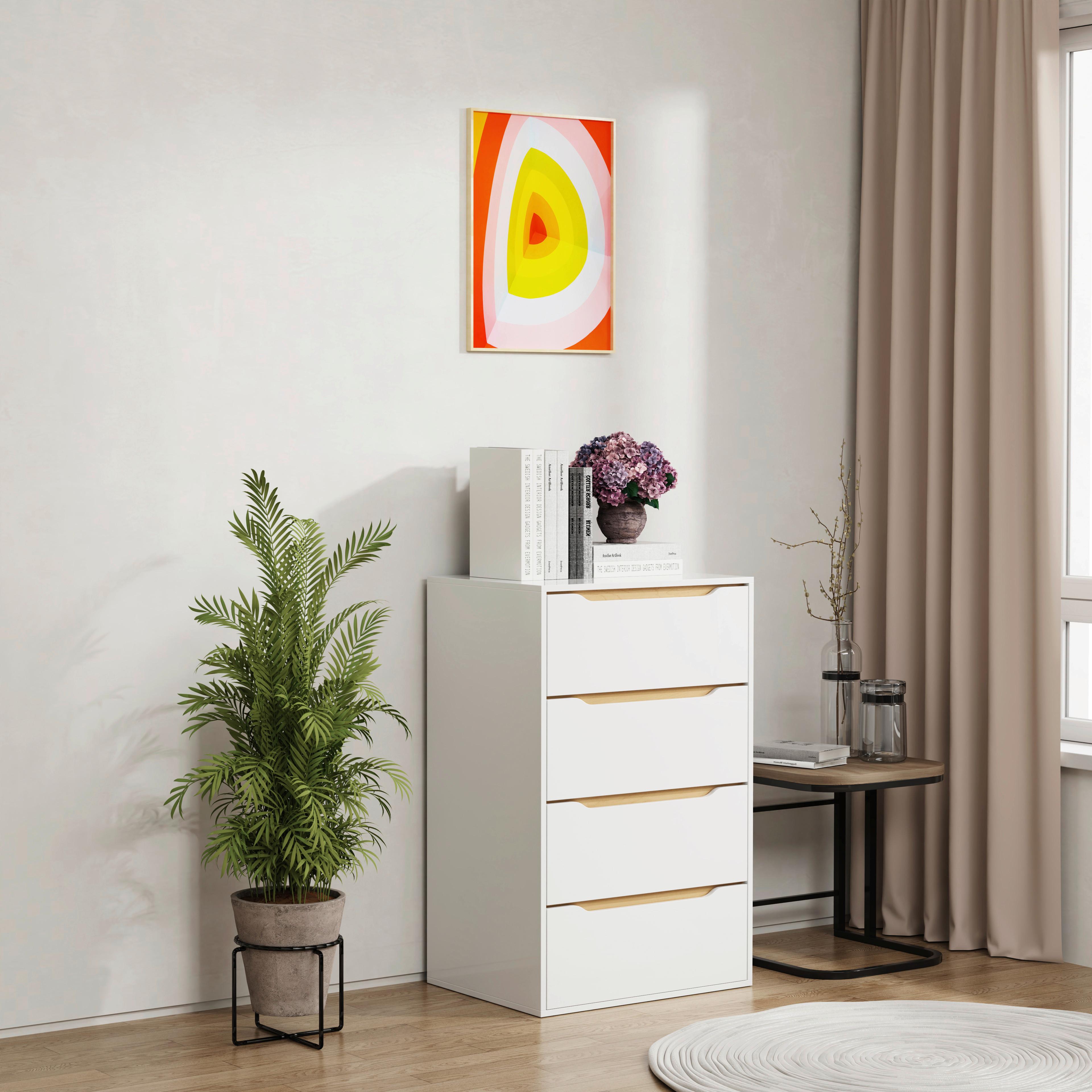 KOMMODE MALIRA XL - Honigeiche/Weiss, Design, Holzwerkstoff (65/102/48cm) - MID.YOU