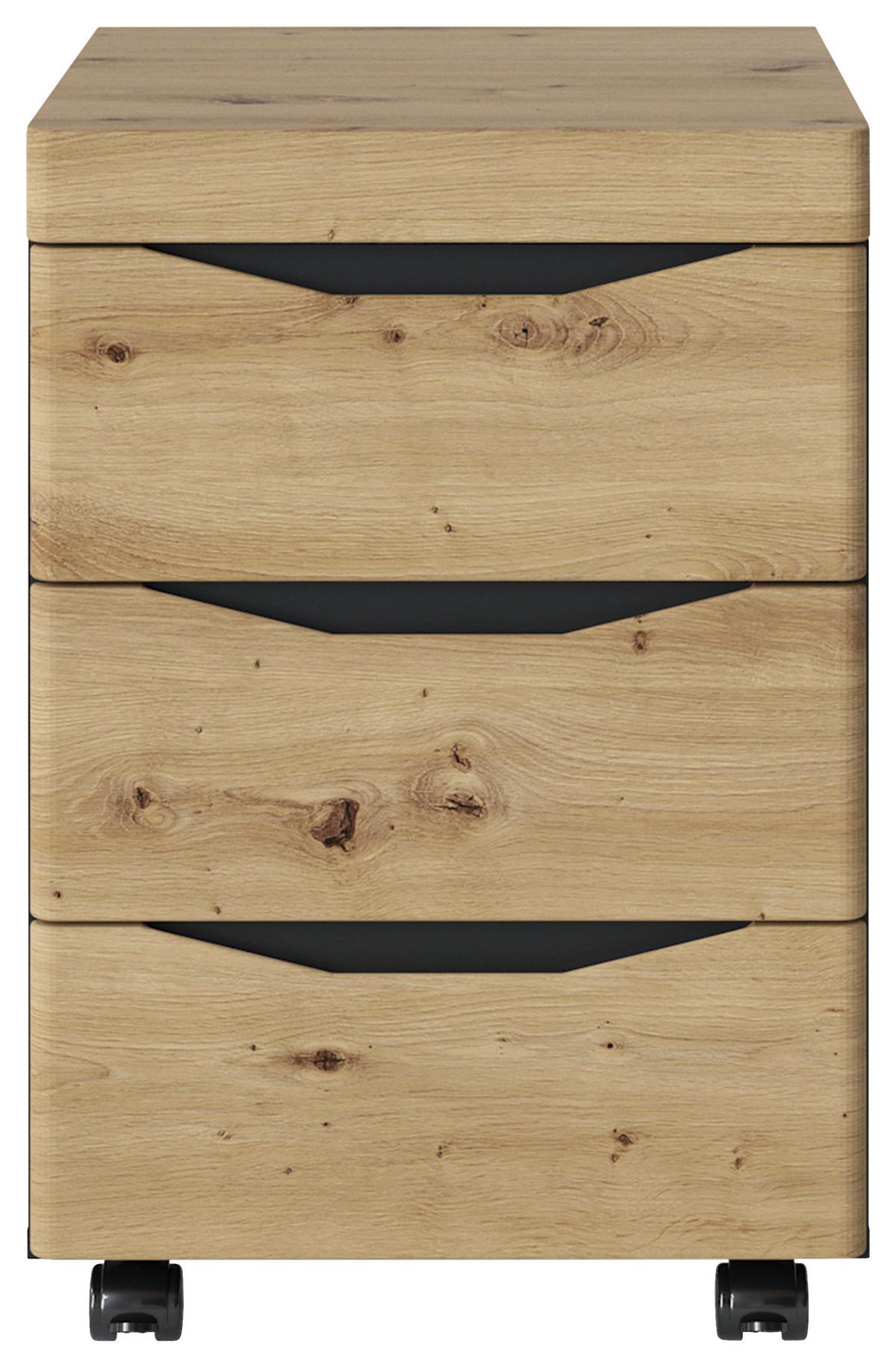 Predalnik Na Kolescih Turino, Antracit, Barva Hrasta - antracit/hrast artisan, Trend, umetna masa/leseni material (44,9/66/54,9cm)