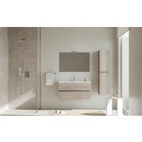 Element Ispod Umivaonika Easy - hrast sivi/bijela visoki sjaj, Moderno, drvni materijal (100/51/46cm)