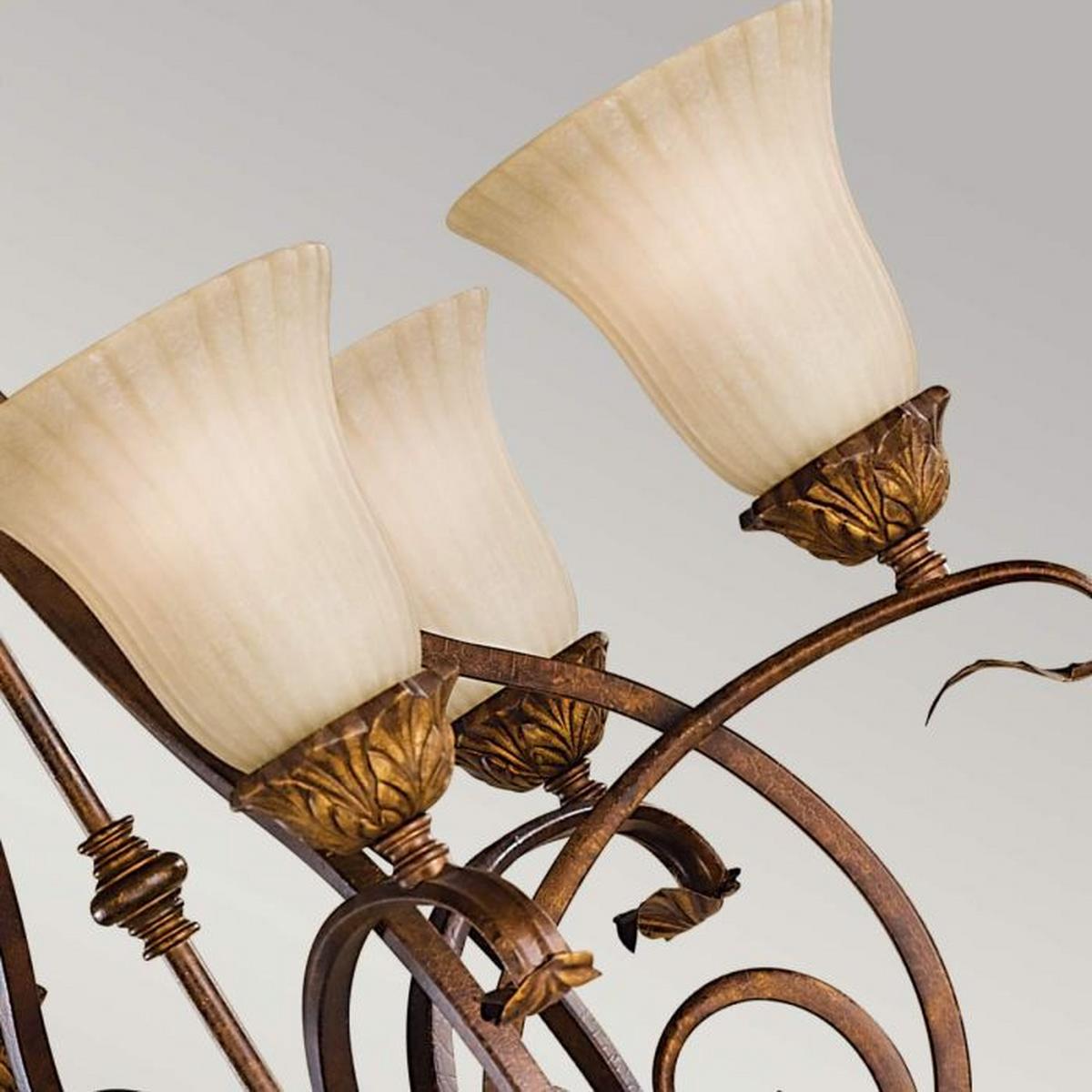 Luster Sonomavalley Fe-Sonomavalley6 - crvenosmeđa, Konvencionalno, staklo/metal (73/82cm) - Elstead Lighting