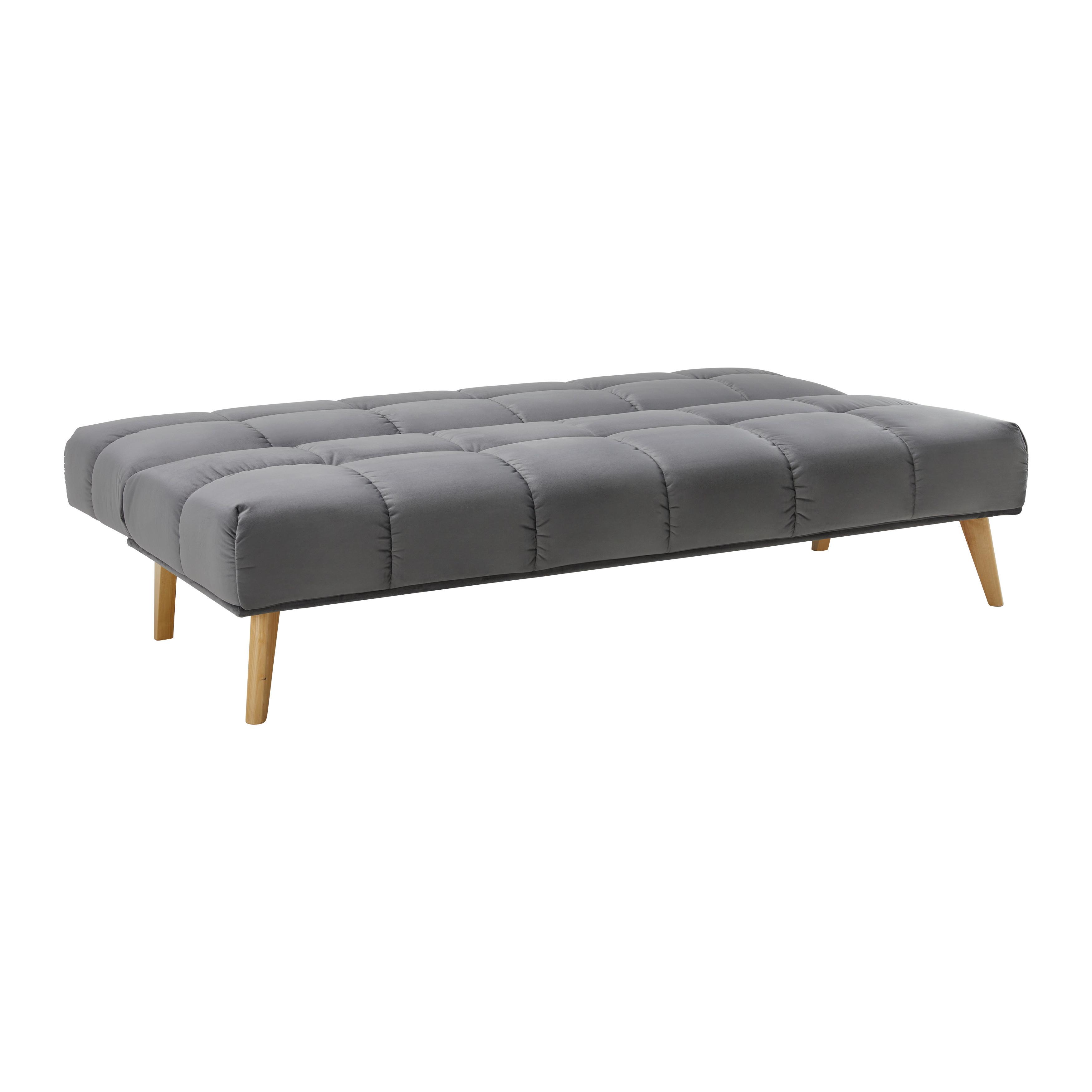 BÄDDSOFFA ALVA - mörkgrå/naturfärgad, Modern, trä/textil (185/80/88cm) - Bessagi Home