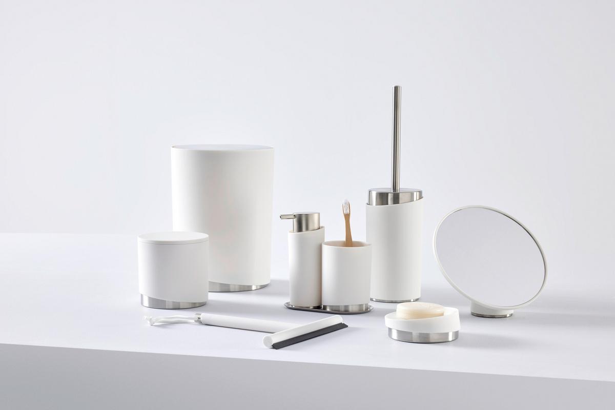 Kosmetikspiegel Chris in Weiss - Weiss, Modern, Glas/Kunststoff (19,9/17,2/13,3cm) - Premium Living