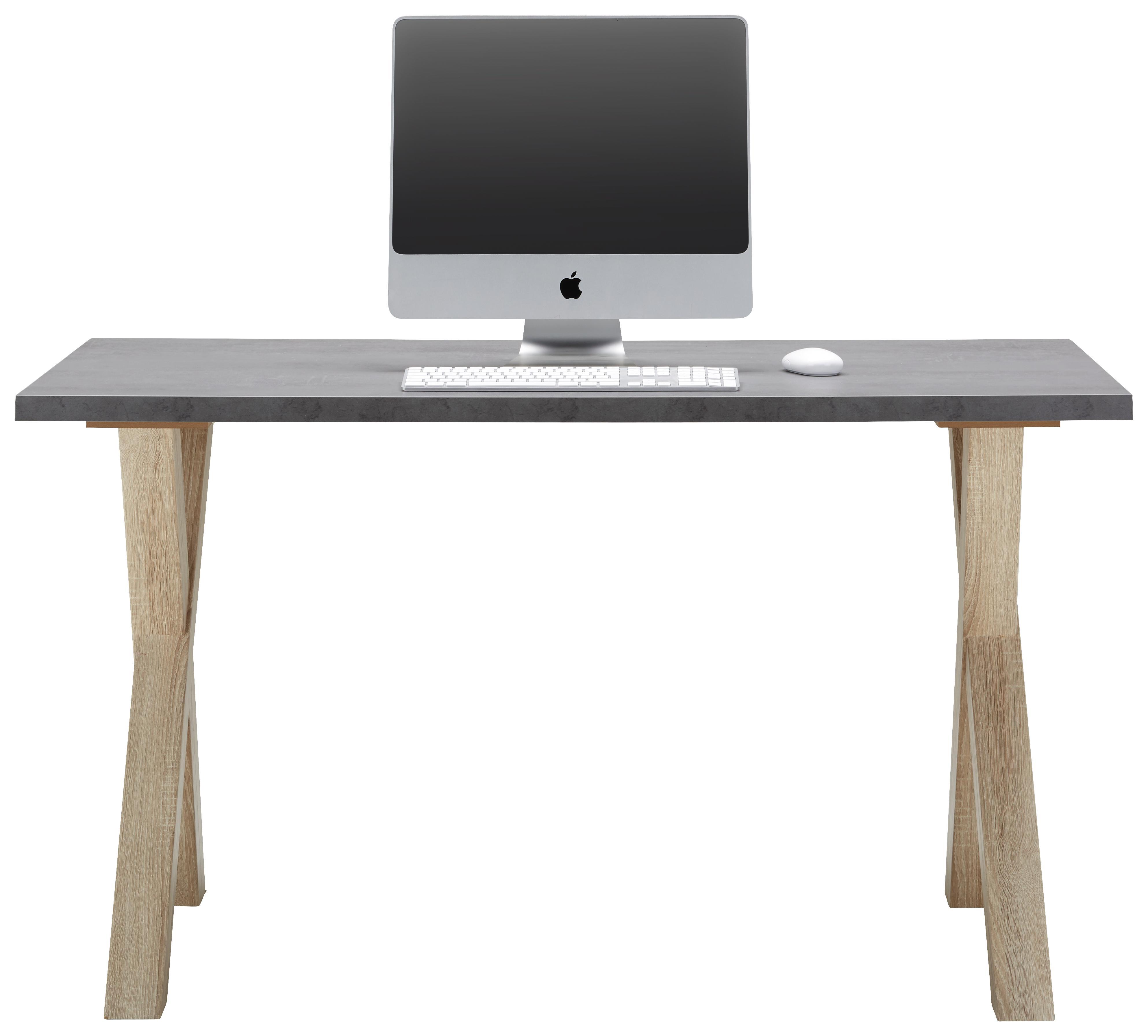 Schreibtisch in Graphitfarben - Eichefarben/Graphitfarben, MODERN, Holzwerkstoff (140/75/70cm) - Mömax modern living