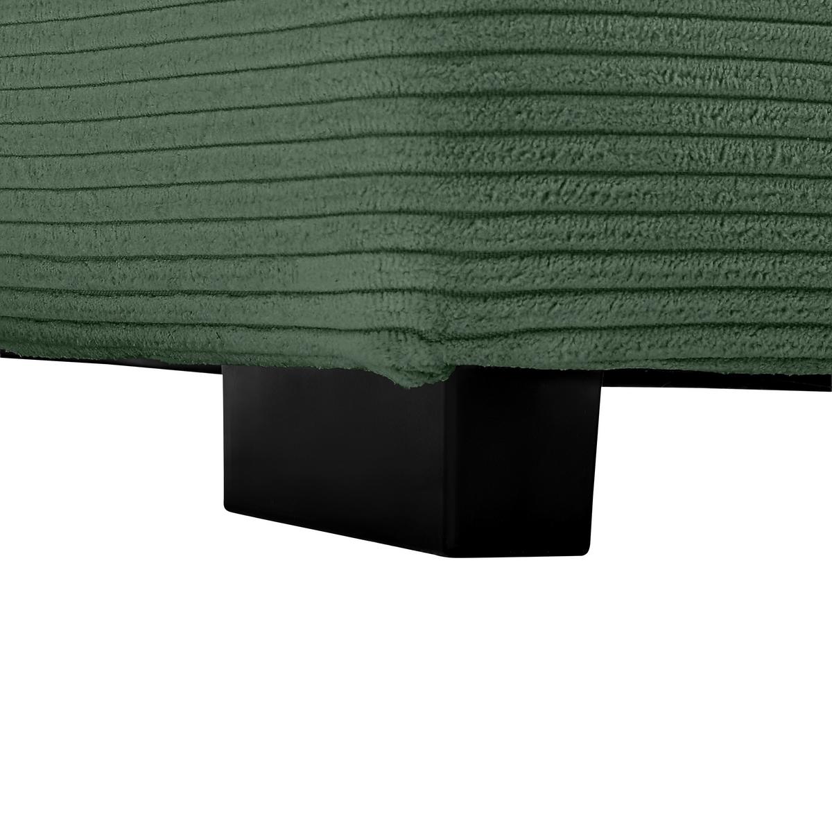 Ecksofa Pedro Dunkelgrün - Dunkelgrün/Schwarz, MODERN, Kunststoff/Textil (190/300cm) - Mömax