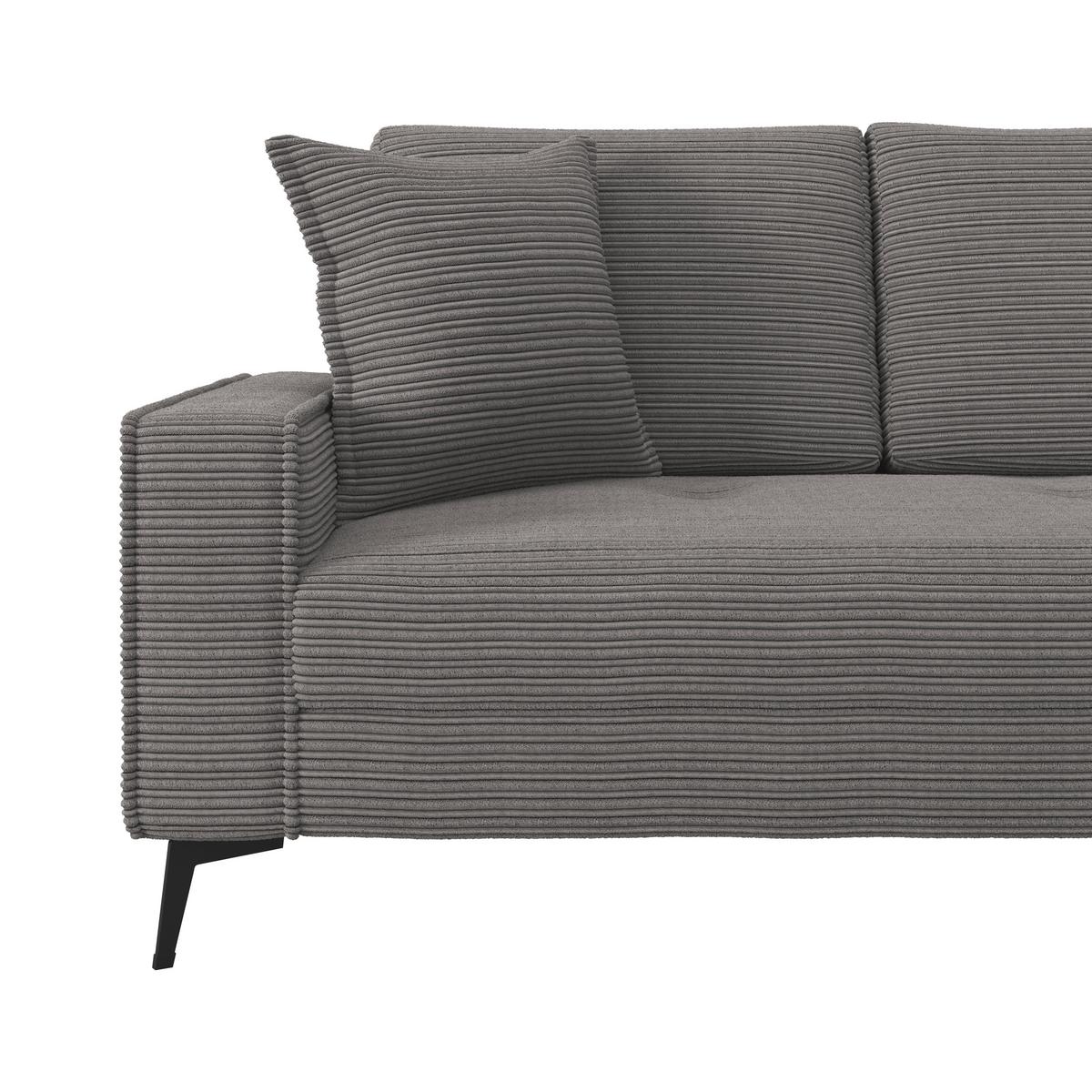 Kutna Garnitura Zero - crna/antracit, Trend, tekstil (286/173cm)