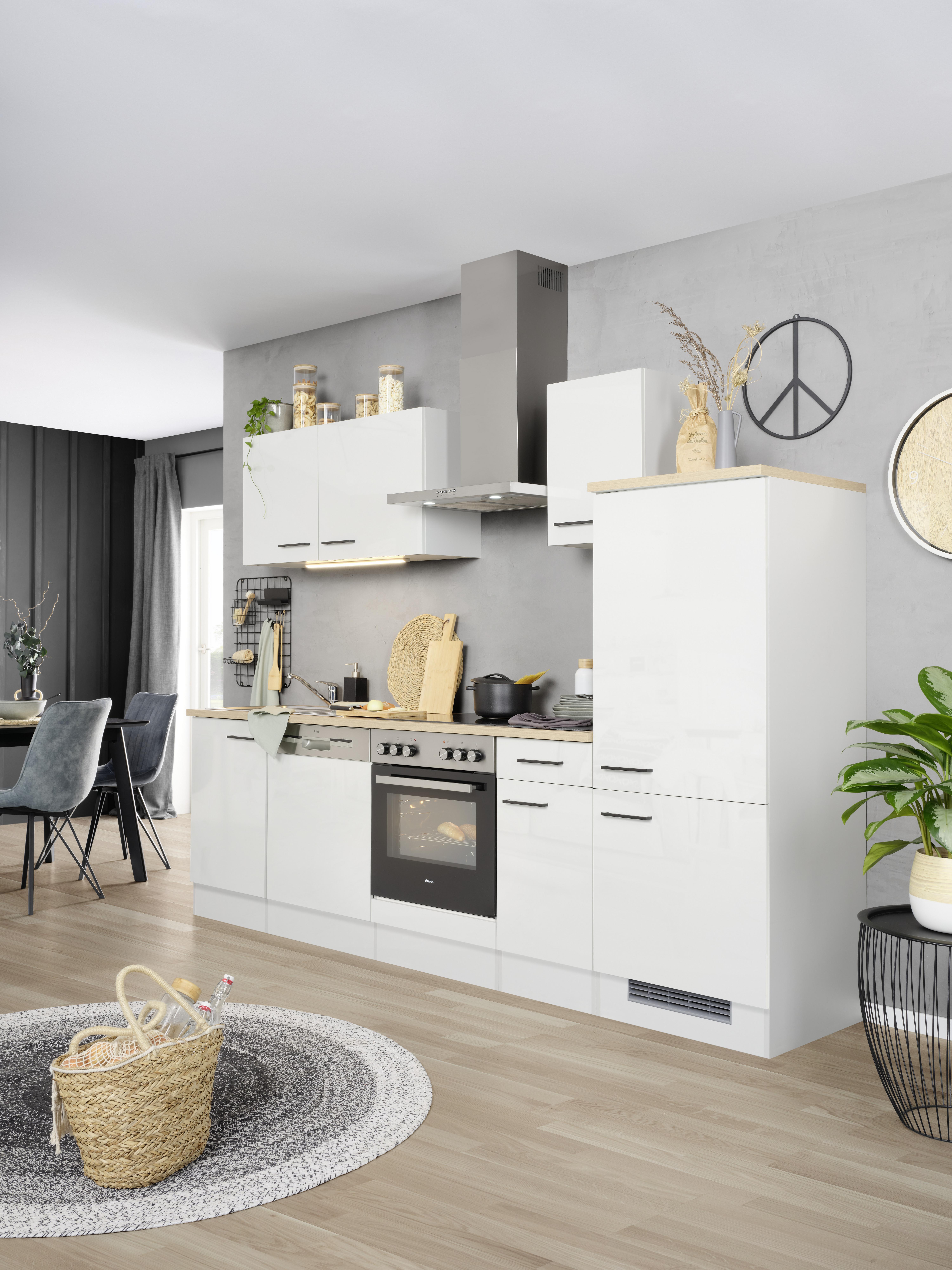 Kuhinjski Blok Brez Aparatov Levi, Svetlo Siva - črna/svetlo siva, Moderno, leseni material (270cm) - FlexWell