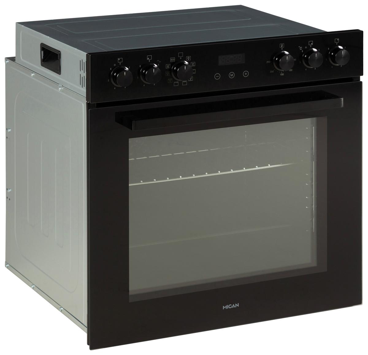 Herdset HSHDB73S - Schwarz, Basics, Glas/Metall (60/60,5/31,5cm) - Mican