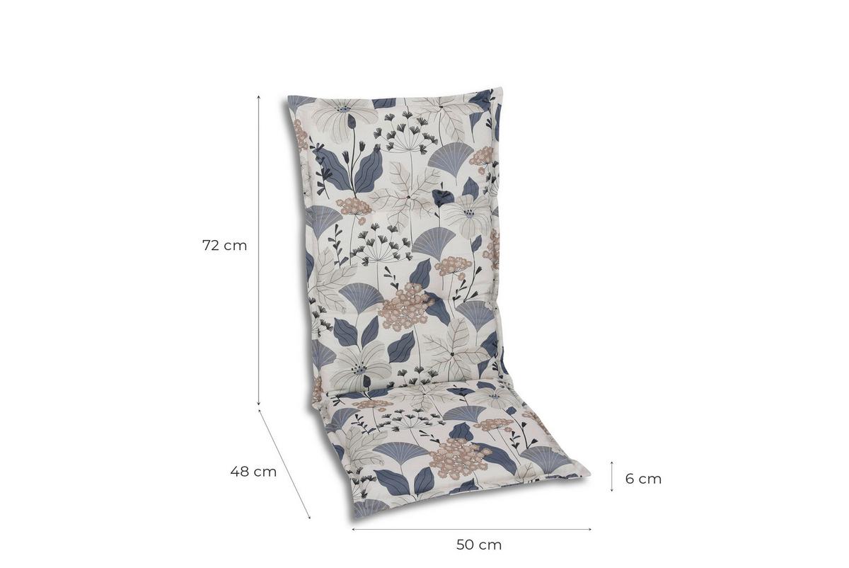 Sesselauflagenset Blau/Beige, 6-teilig - Blau/Beige, Basics, Textil (50/6/120cm)