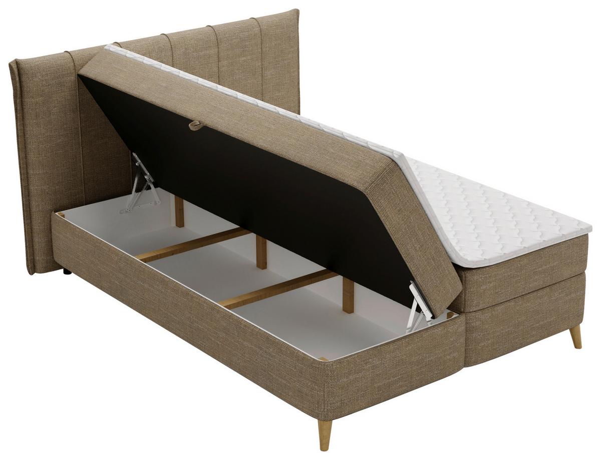 Boxbett Veloria Braun ca. 140x200cm - Beige/Schwarz, KONVENTIONELL, Textil/Metall (140/200cm) - Based