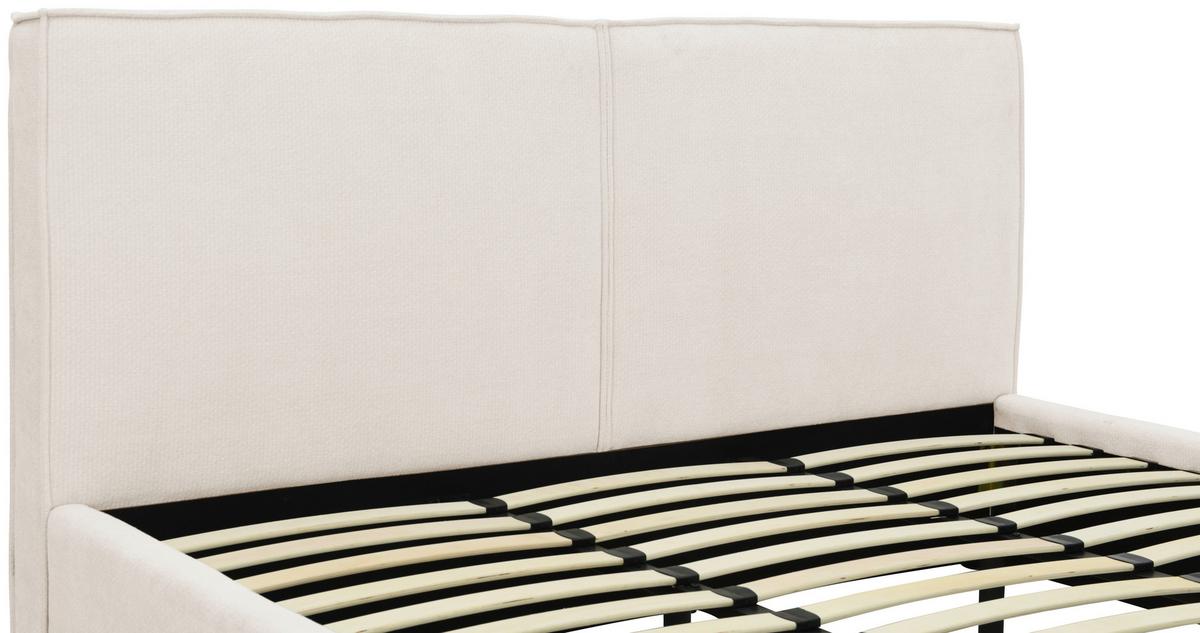 Oblazinjena Postelja Lino, Bež, 180x200cm - črna/barve hrasta, Design, kovina/umetna masa (195/105/222cm) - Livetastic