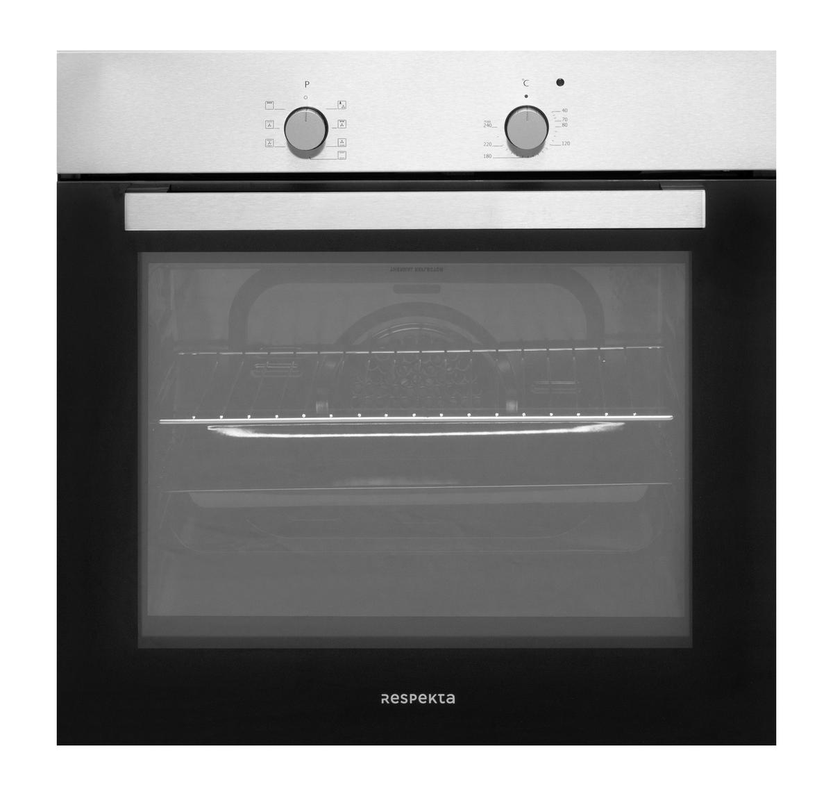 Backofenset ASET1206600l ca. 59,5/55,5/56,5cm Edelstahl - Edelstahlfarben/Schwarz, Trend, Glas/Metall (59,5/55,5/56,5cm) - Respekta