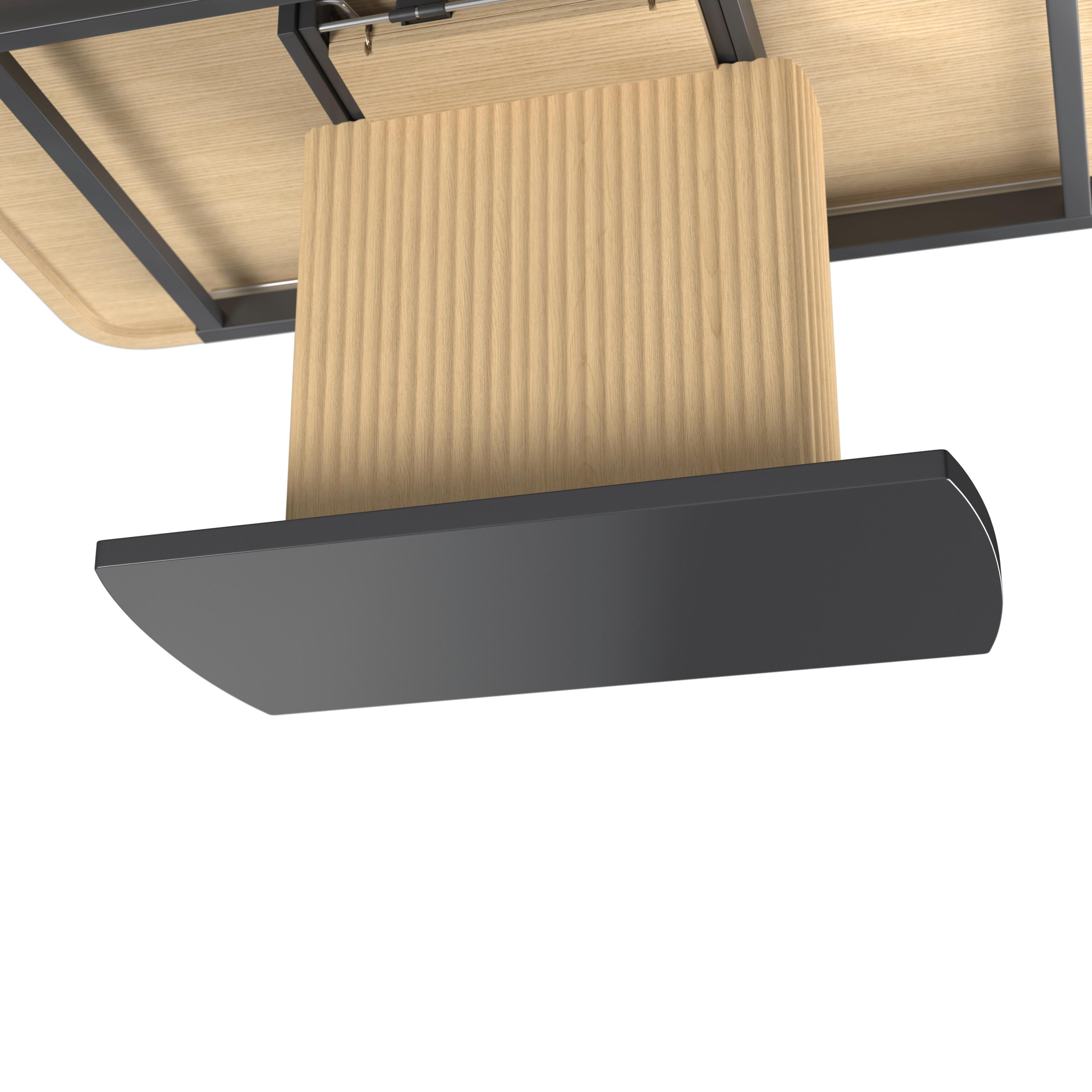 UTDRAGBART BORD AMADO - svart/ekfärgad, Modern, metall/trämaterial (160-200/90/76cm) - Bessagi Home