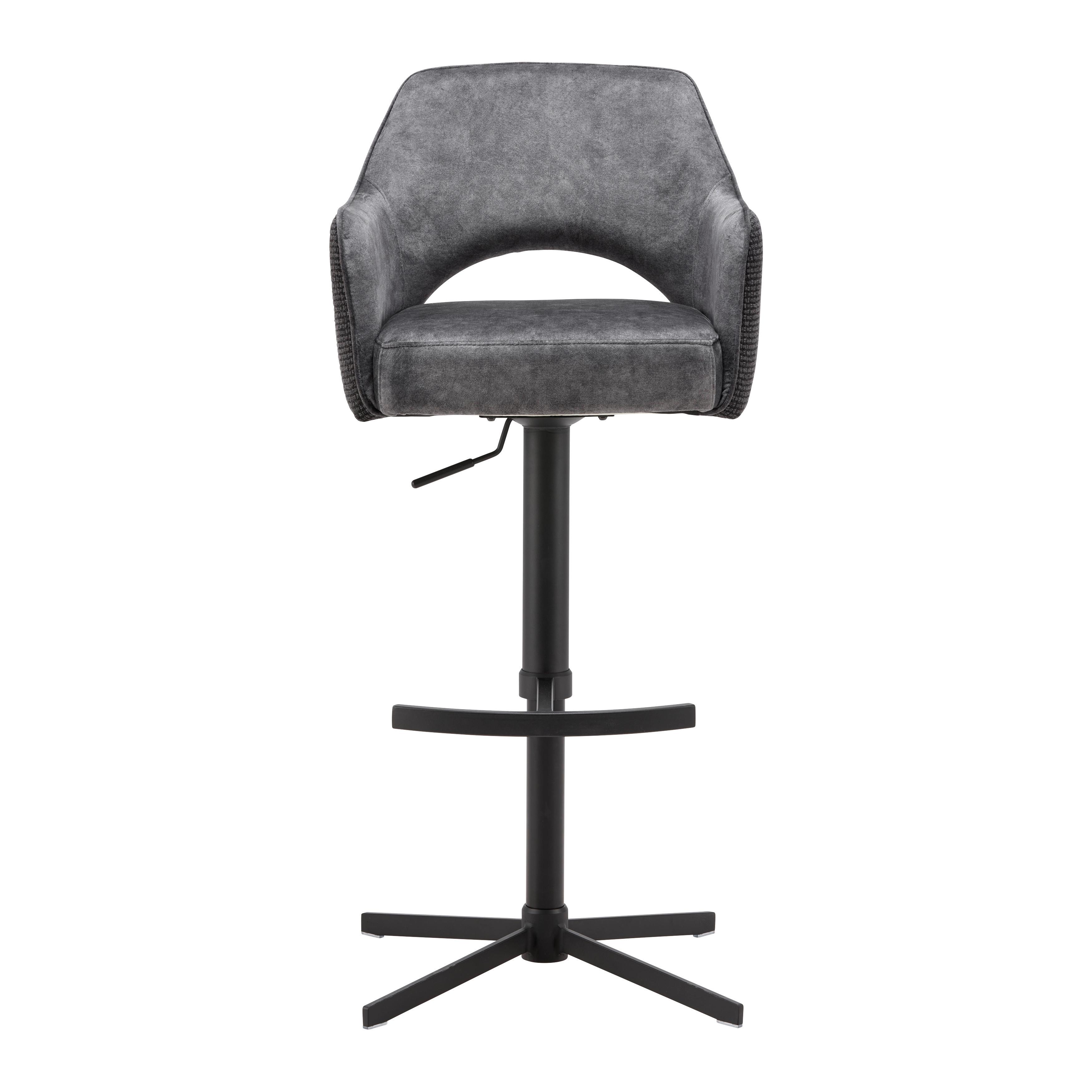 BARPALL VALLETTA - svart/antracit, Klassisk, metall/textil (57/92-119/52cm) - Premium Living