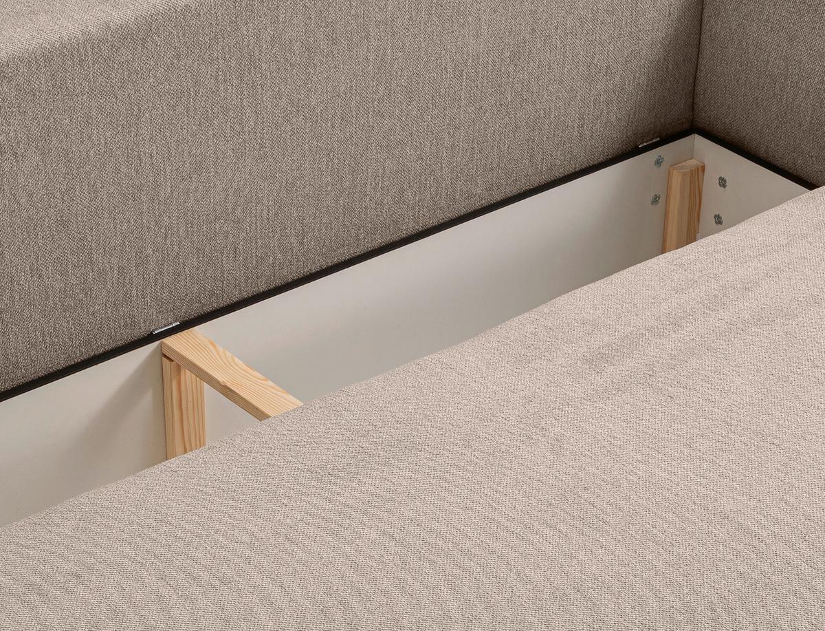 Schlafsofa Diana Beige - Beige/Schwarz, Basics, Holz/Kunststoff (231/93/108cm) - MID.YOU