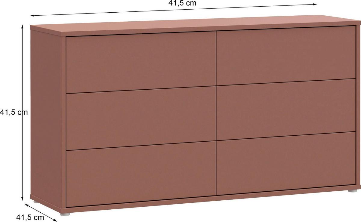 Komoda Alice, Terakota - srebrne barve/terakota, Trend, umetna masa/leseni material (155/83/42cm) - Carryhome