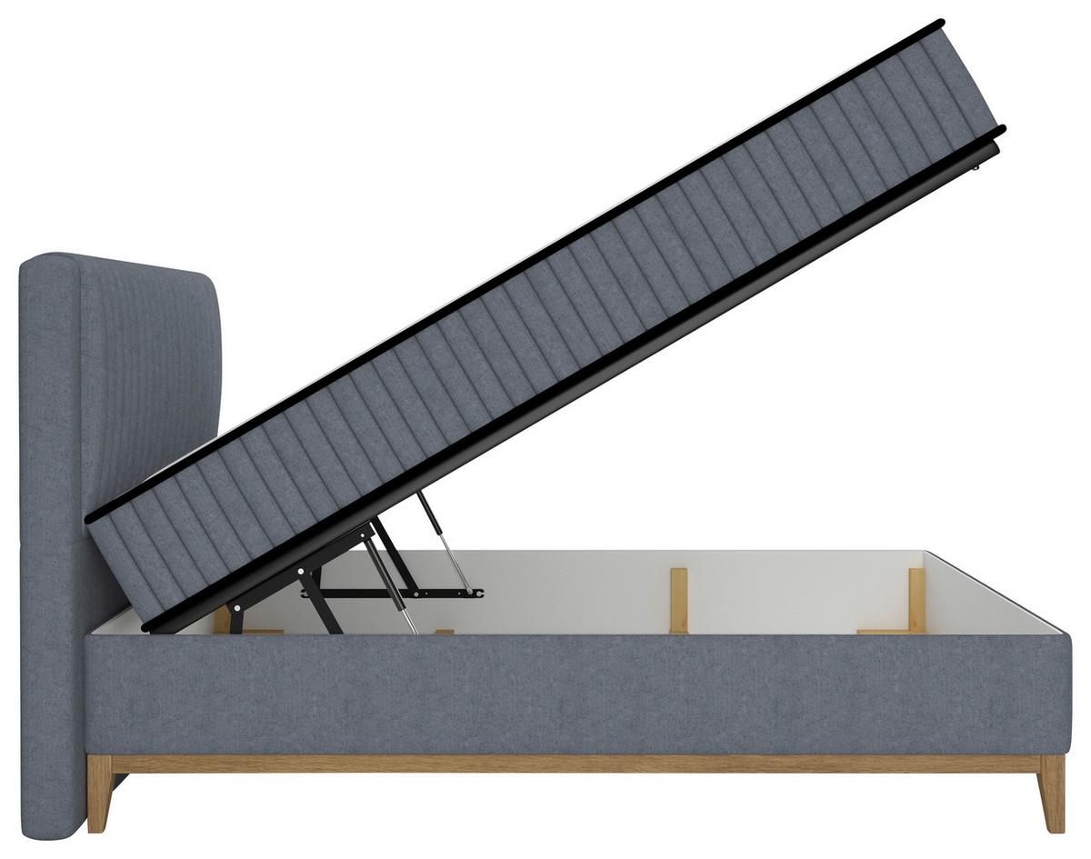Bett Elena Blau ca. 120x200cm - Blau, KONVENTIONELL, Holz/Holzwerkstoff (120/200cm) - Sembella