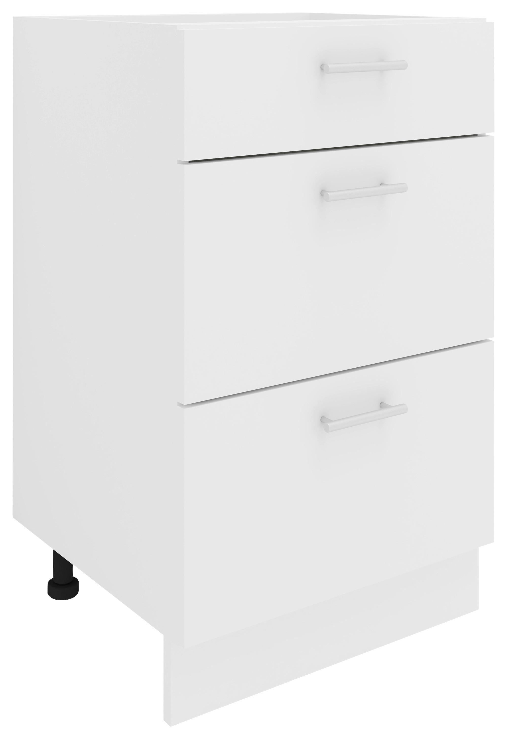 Kuhinjska Spodnja Omarica Esilo, Bela - bela/barve aluminija, Konvencionalno, kovina/leseni material (50/82/46cm) - MID.YOU