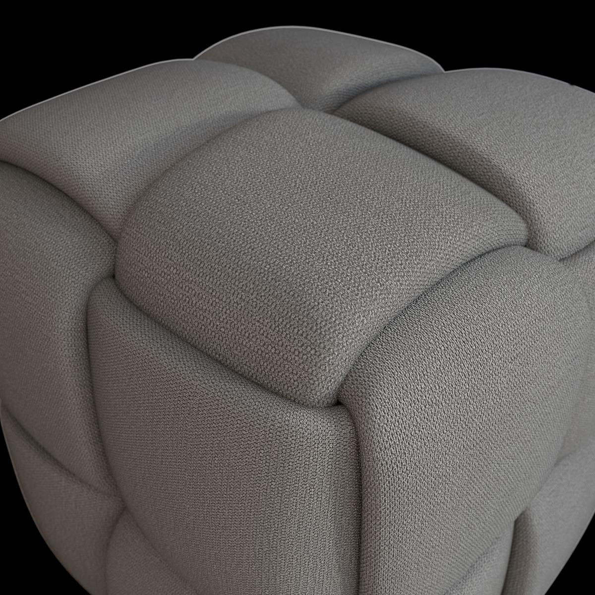 Hocker Ella Dunkelgrau Bouclé - Dunkelgrau/Schwarz, MODERN, Holz/Kunststoff (45/45/45cm) - Bessagi Home