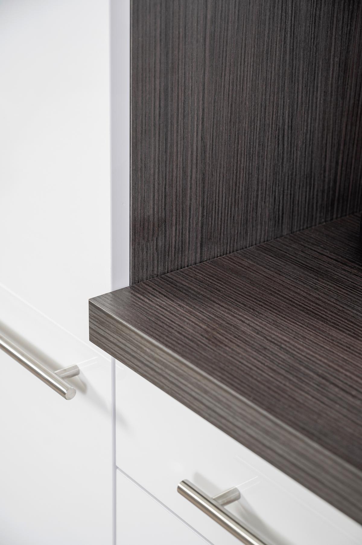 Inselküche Premium Weiß /Grau m. Geräten B: ca. 280cm - Weiß/Grau, Basics, Holzwerkstoff/Metall (280/160cm) - Respekta