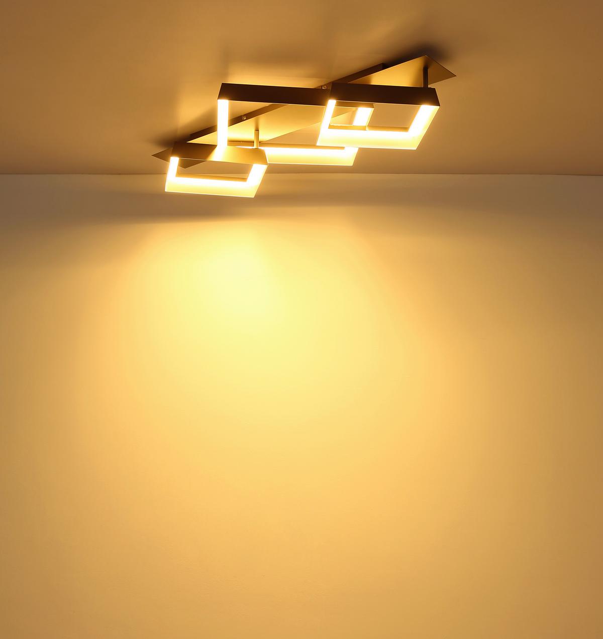 Led Svjetiljka Stropna 48049d2 Syrakus - bijela/smeđa, Design, metal/plastika (85/49,5/12cm) - Globo