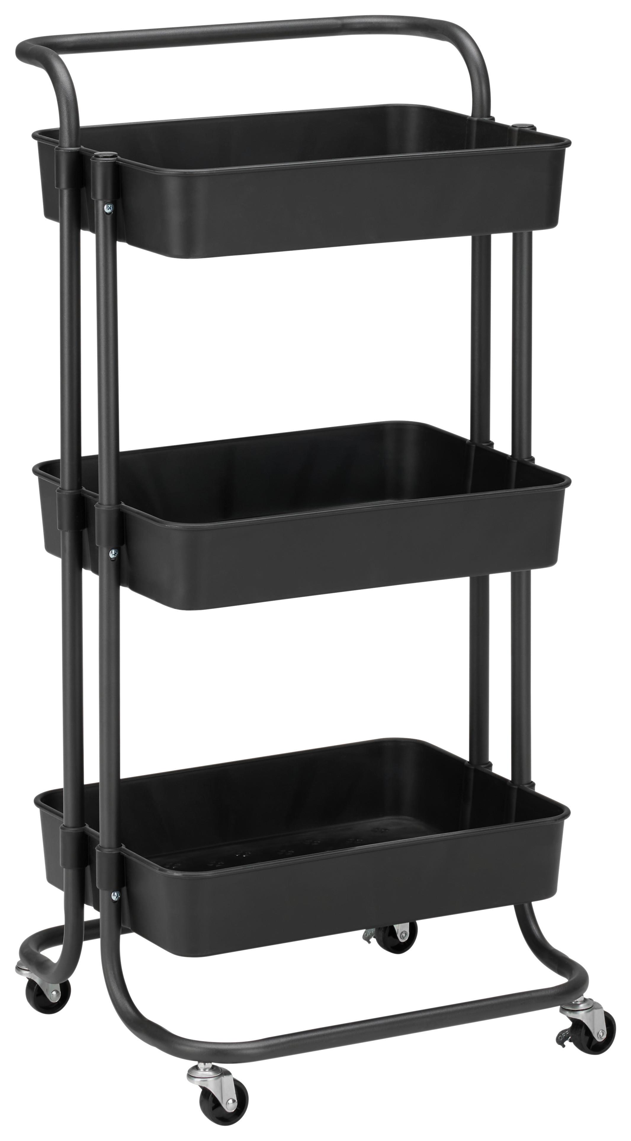 Allzweckwagen in Schwarz - Schwarz, MODERN, Kunststoff/Metall (42/85,5/37cm) - Mömax