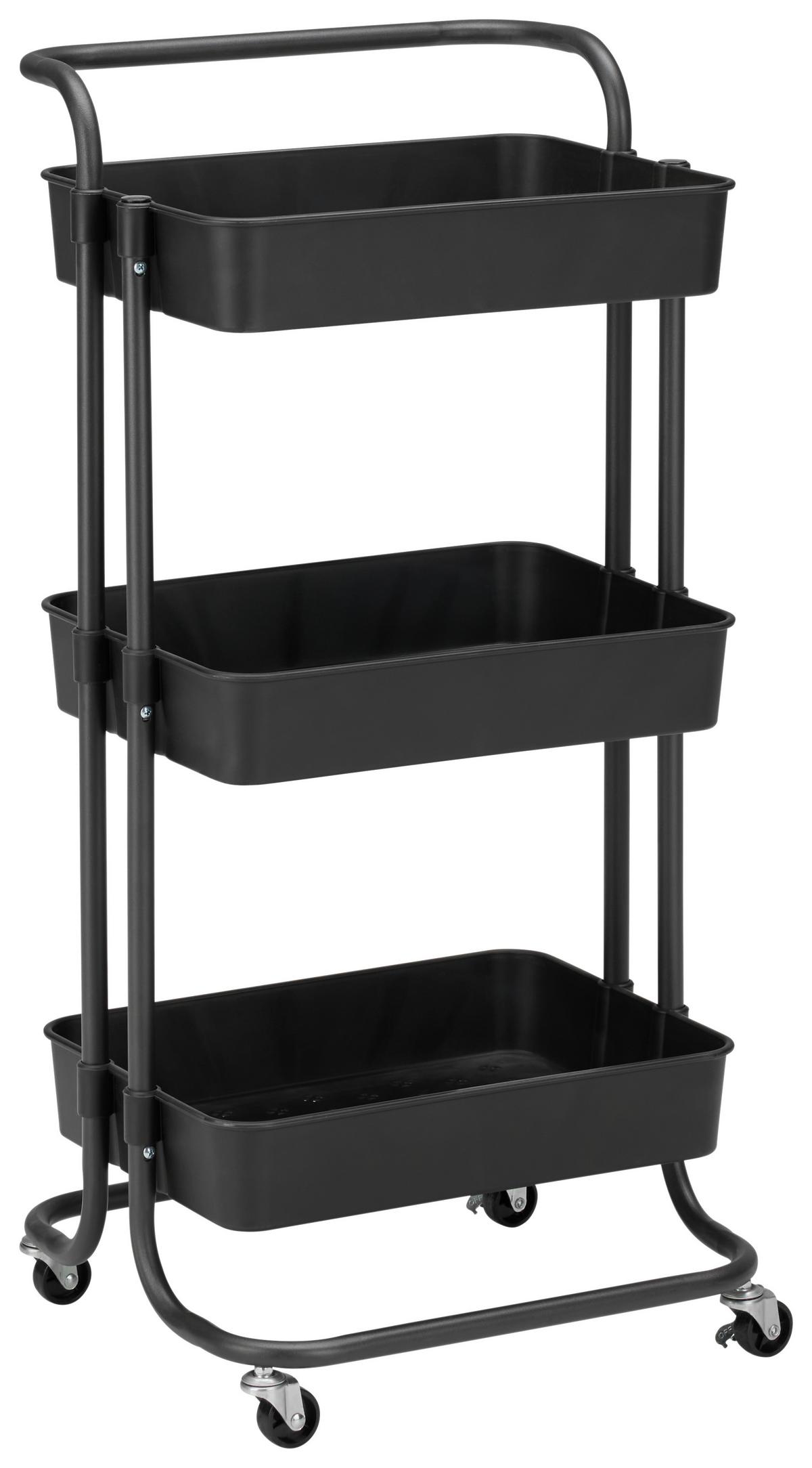 Višenamjenska Kolica Carl - crna, Moderno, metal/plastika (42/85,5/37cm) - Modern Living