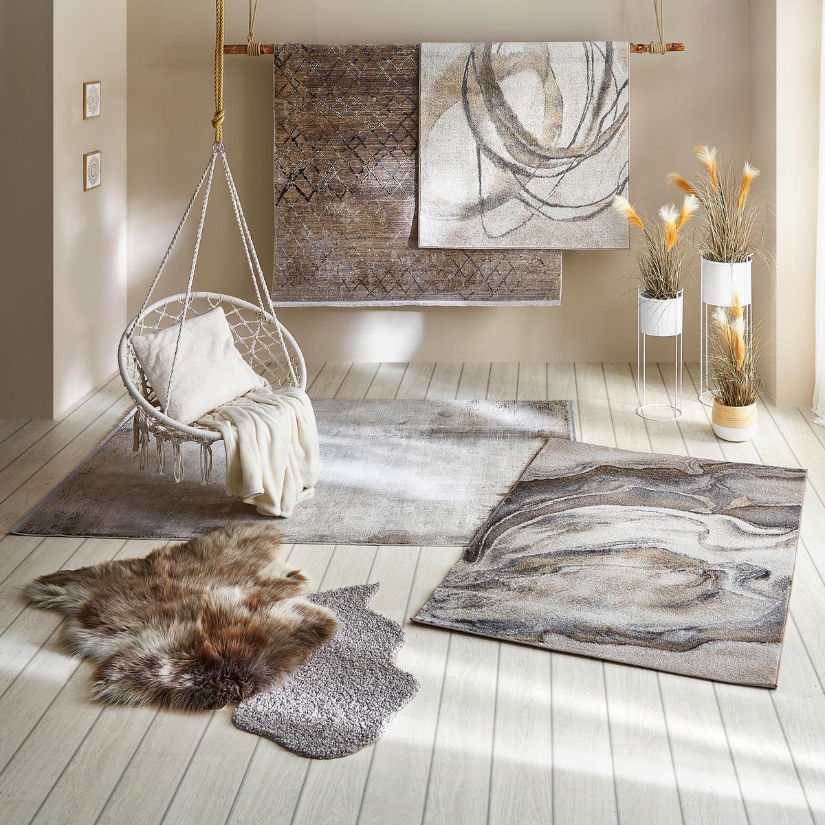 Kunstfell Andrei in Braun - Braun, MODERN, Fell (90/110cm) - Modern Living