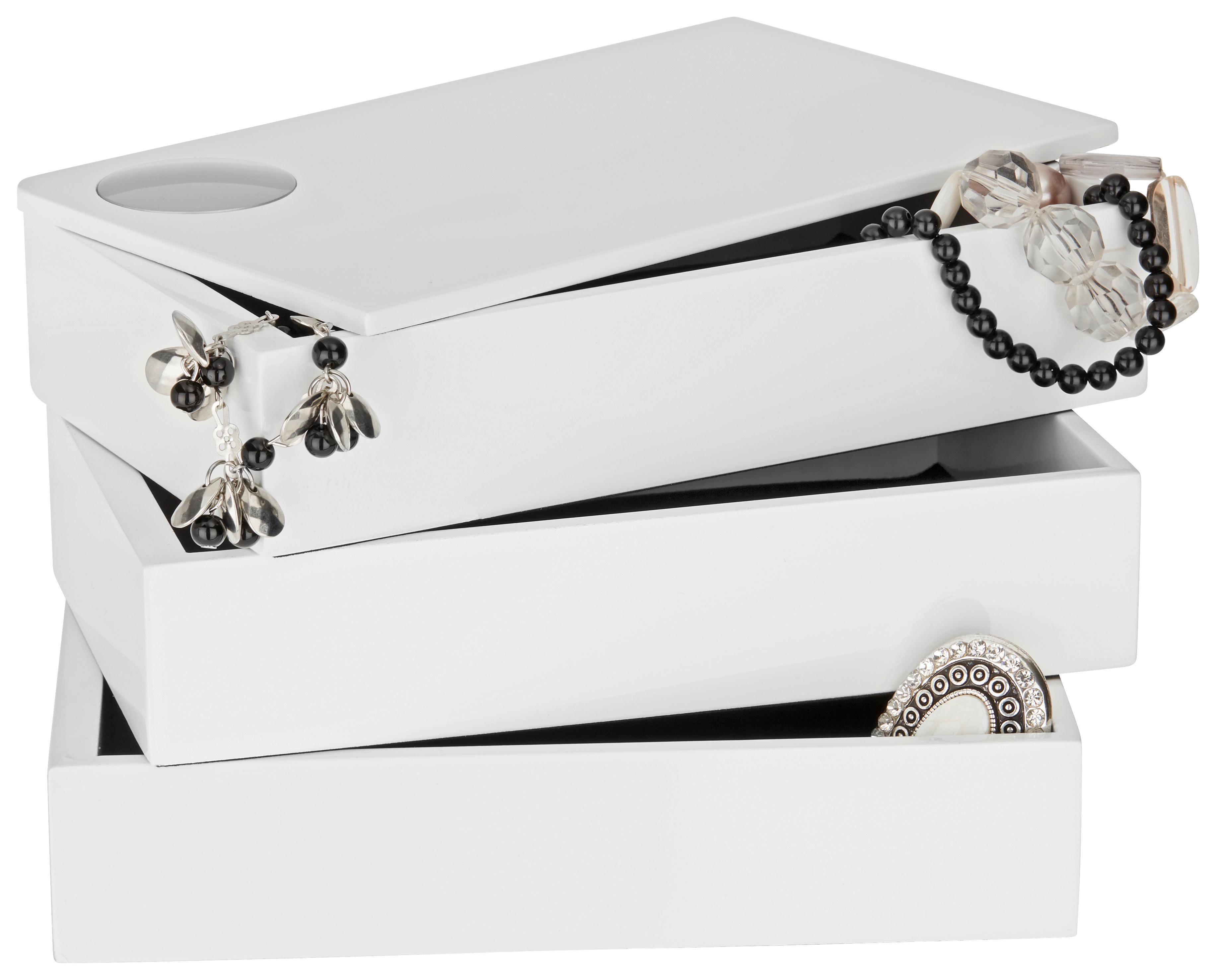 Schmuckbox Joris in Weiß - Weiß, MODERN, Holzwerkstoff (19,1/11,8/12,7cm) - Mömax