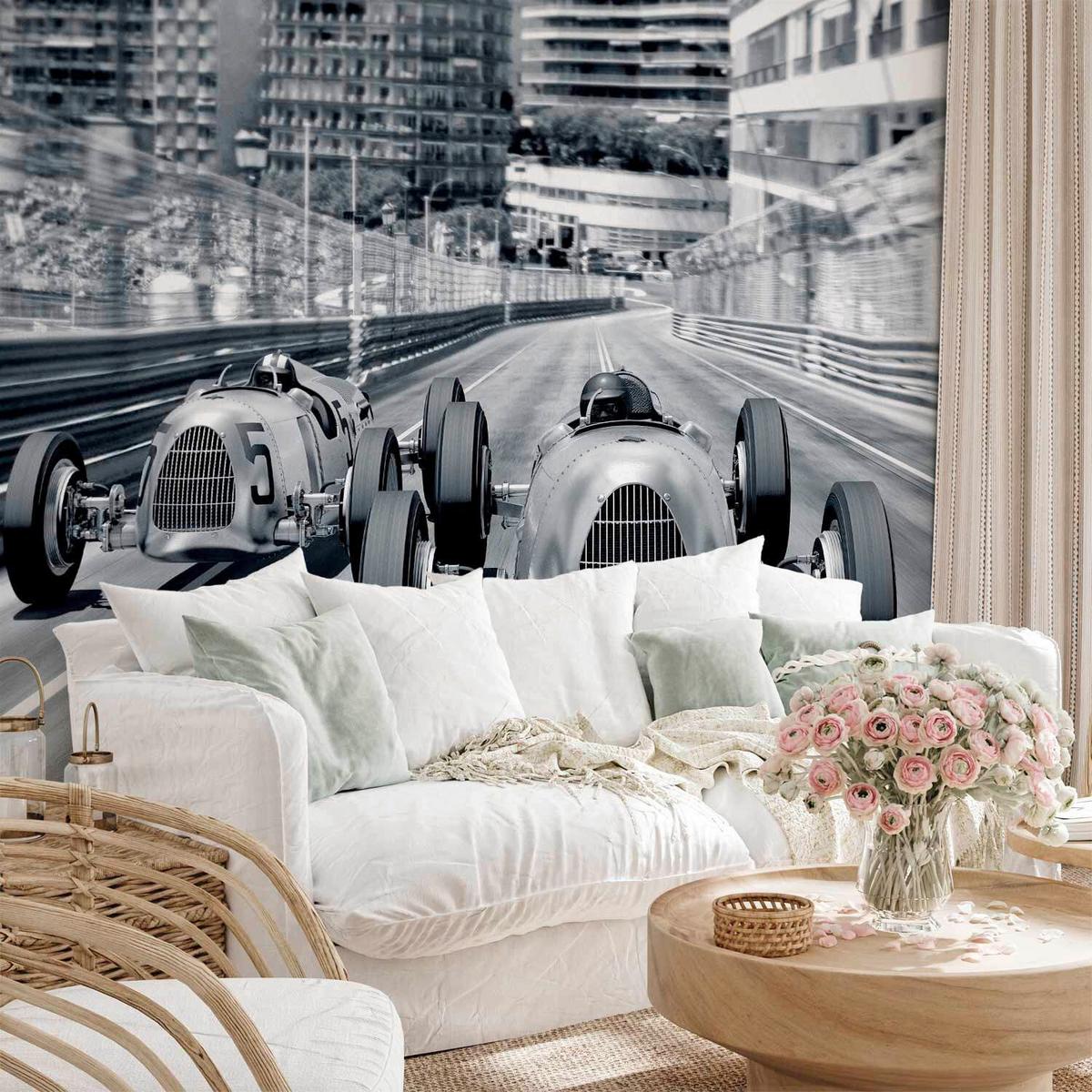 Fototapeta Speed Of Sound, 400x280cm - črna/bela, Trendi, tekstil (400/280cm) - artgeist