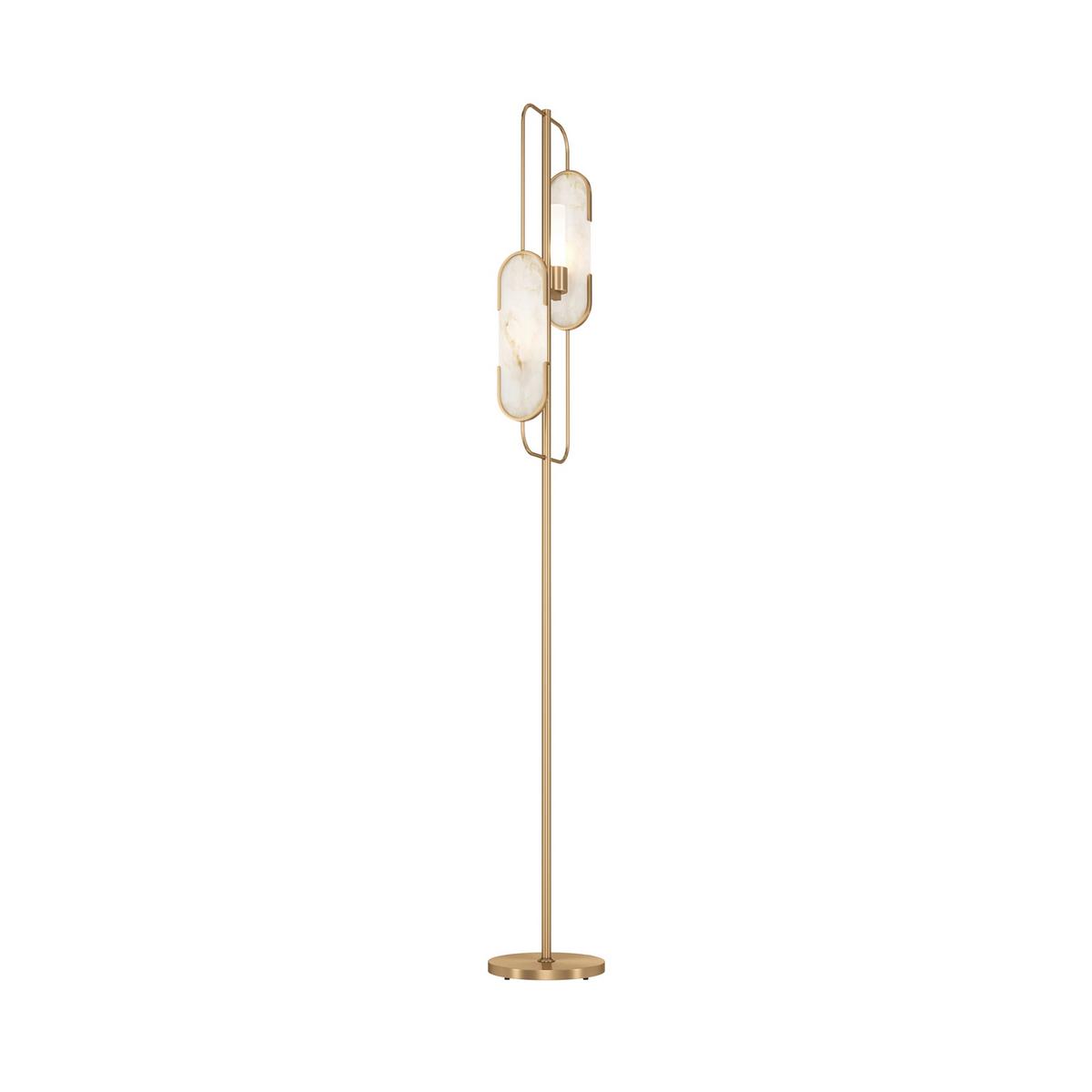 STEHLEUCHTE MARMO - Weiss/Goldfarben, Trend, Stein/Metall (23/160cm) - MAYTONI